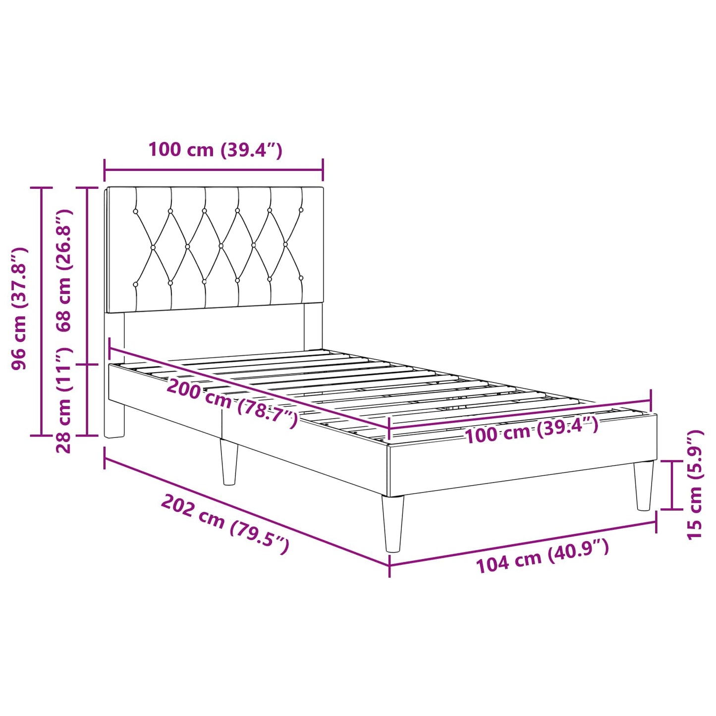 vidaXL Σκελετός Κρεβατιού Ανοιχτό γκρι 100 x 200 cm Βελούδο
