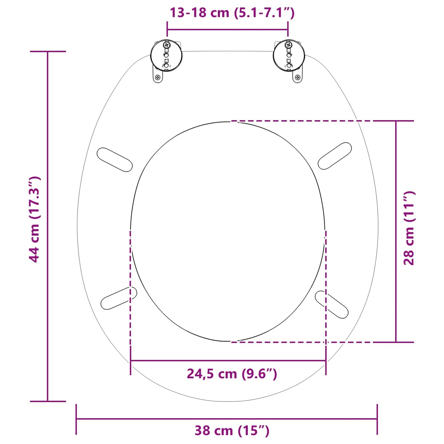vidaXL Μαλακή κλειστή λεκάνη 2 τεμ. Γκρι 44 x 38 εκ. Πίνακας MDF