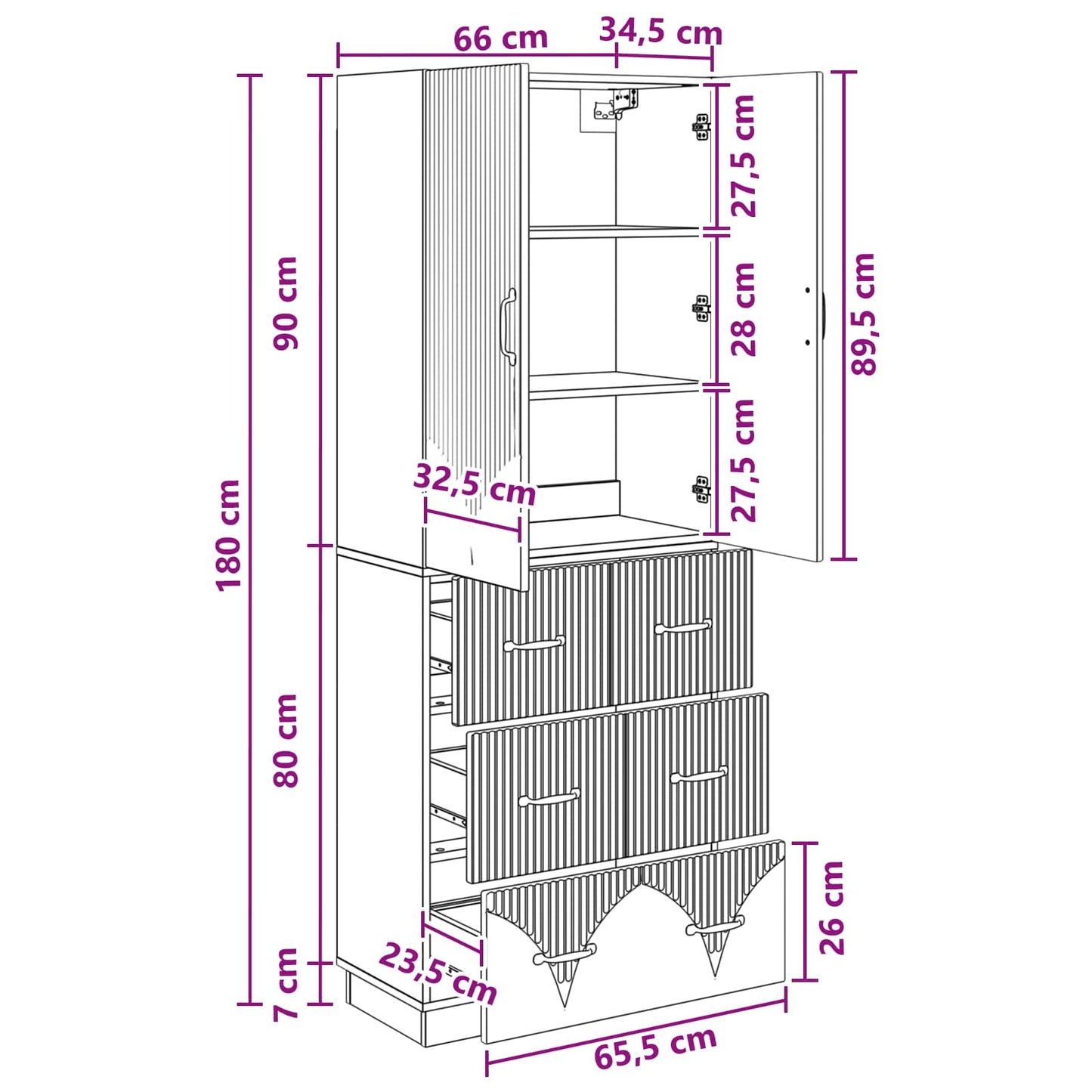vidaXL Σέτ Ντουλαπιών 2 τμχ. 66 x 34,5 x 87 εκ. Επεξεργασμένο Ξύλο