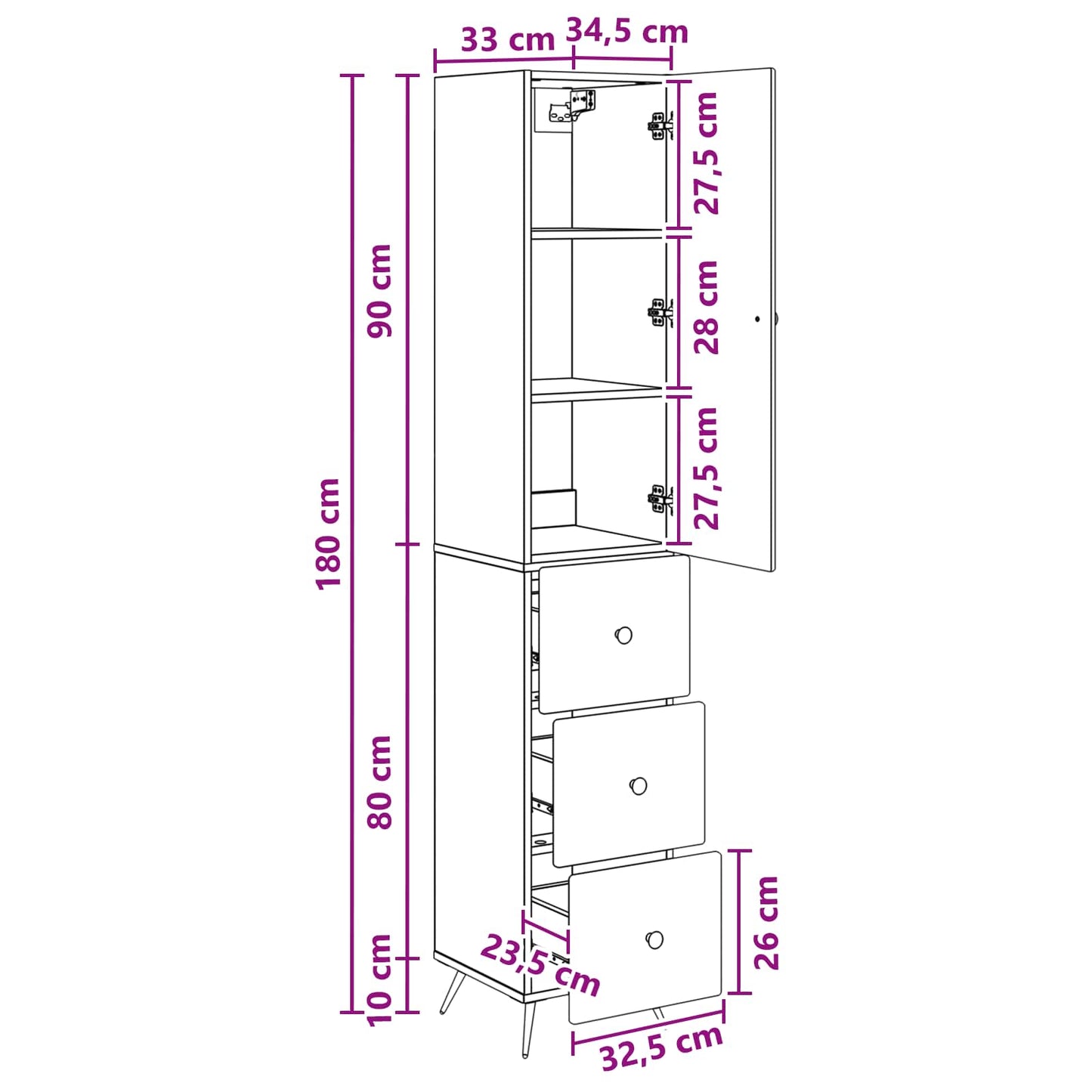 vidaXL Σέτ Ντουλαπιών 2 pcs Καπνισμένο Ξύλο Δρυός 34,5 x 34,5 x 90 εκ.
