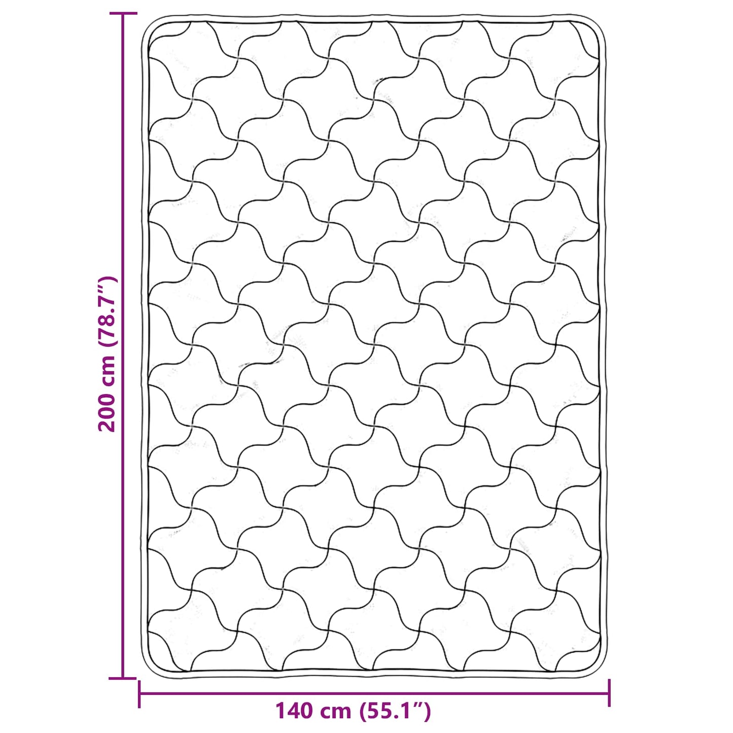 vidaXL Καλοκαιρινό Παπλωματοθήκη Ουαντινγκ Μαύρο 140 x 200 cm