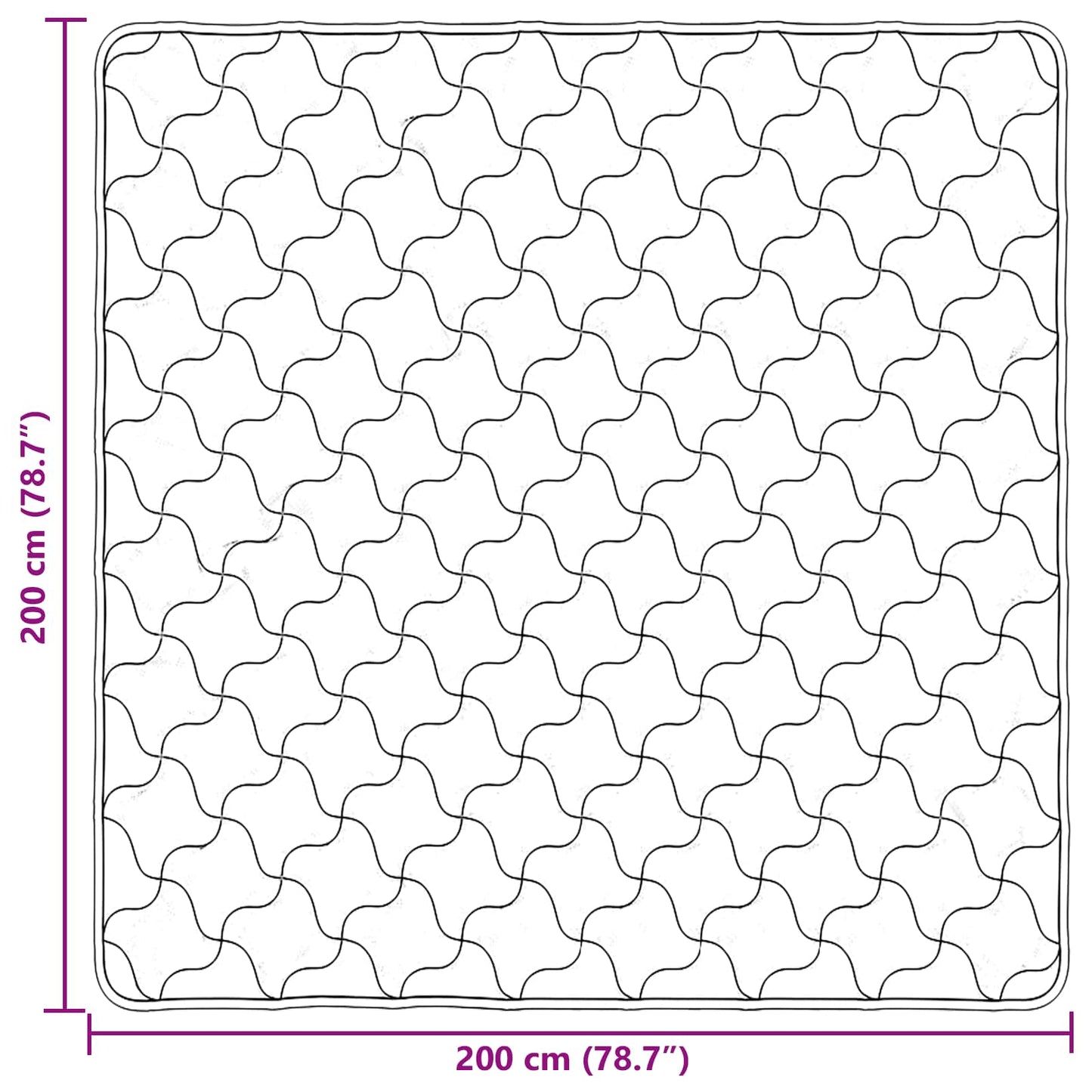vidaXL Χειμερινό Παπλωματοθήκη Ουαντινγκ Κρεμ 200 x 200 cm