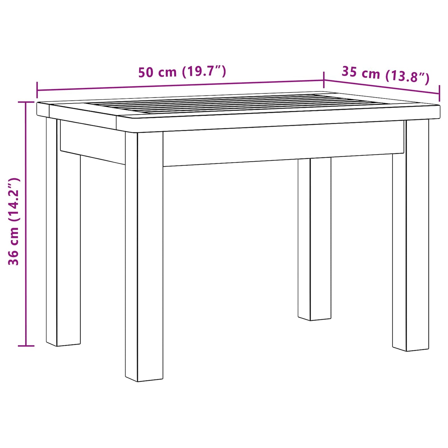 vidaXL Τραπεζάκι σαλονιού Ανοιχτό ακασία 50 x 35 x 36 cm