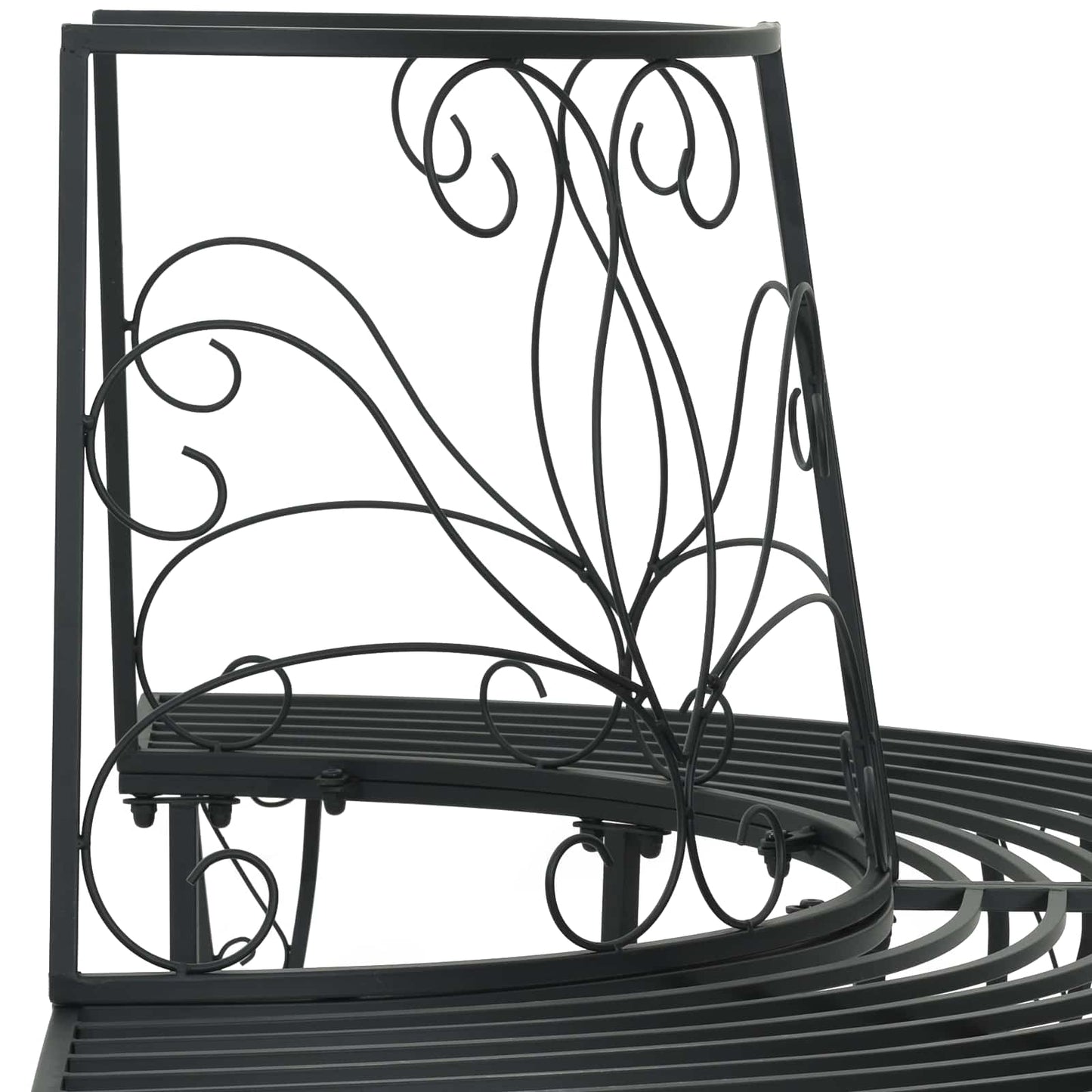 vidaXL Παγκάκι Δέντρου 4 -θέσιο 160 x 80 x 89 εκ steel Μαύρο