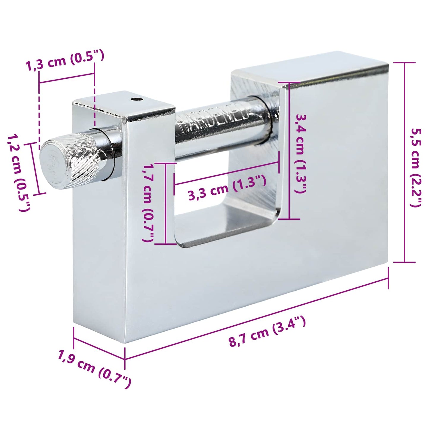 vidaXL Λουκέτο 2 pcs Ασημί Ατσάλι