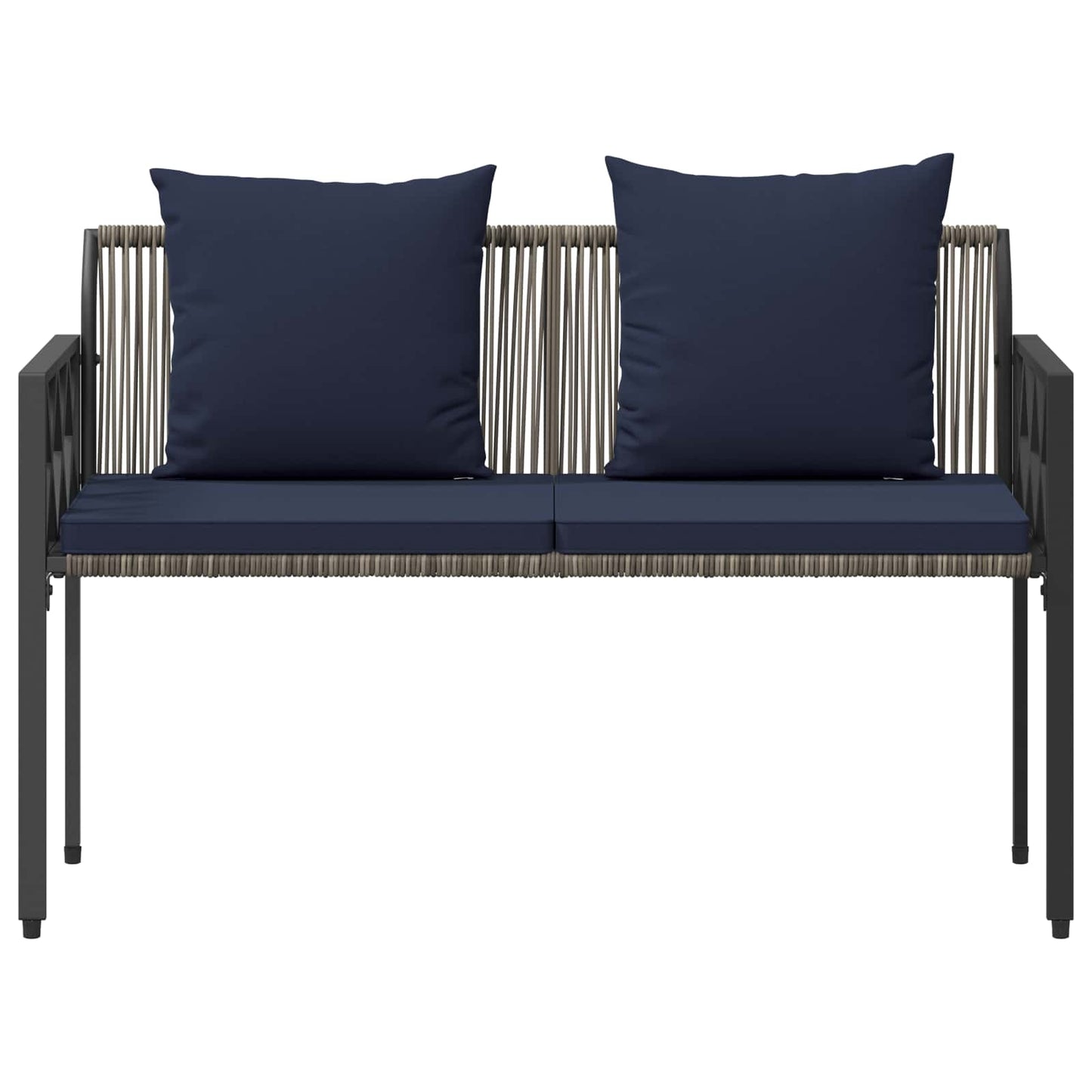 vidaXL Εξωτερικά παγκάκια 2 -Seater 116 x 56 x 75 εκ. συνθετικό ρατάν