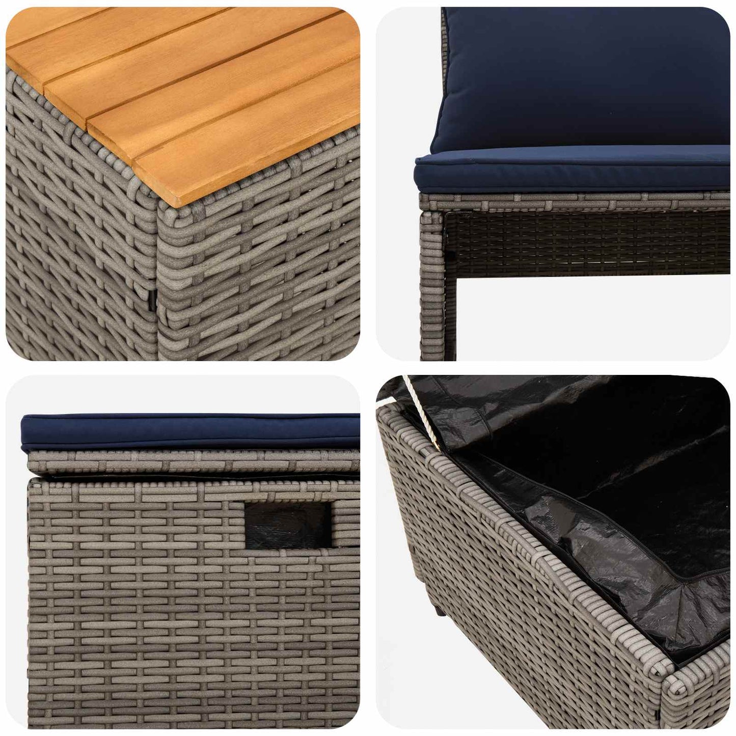 vidaXL Σειρά Καναπέ Εξωτερικού 4 -Seater 4 τμχ. 55 x 30 x 39 εκ