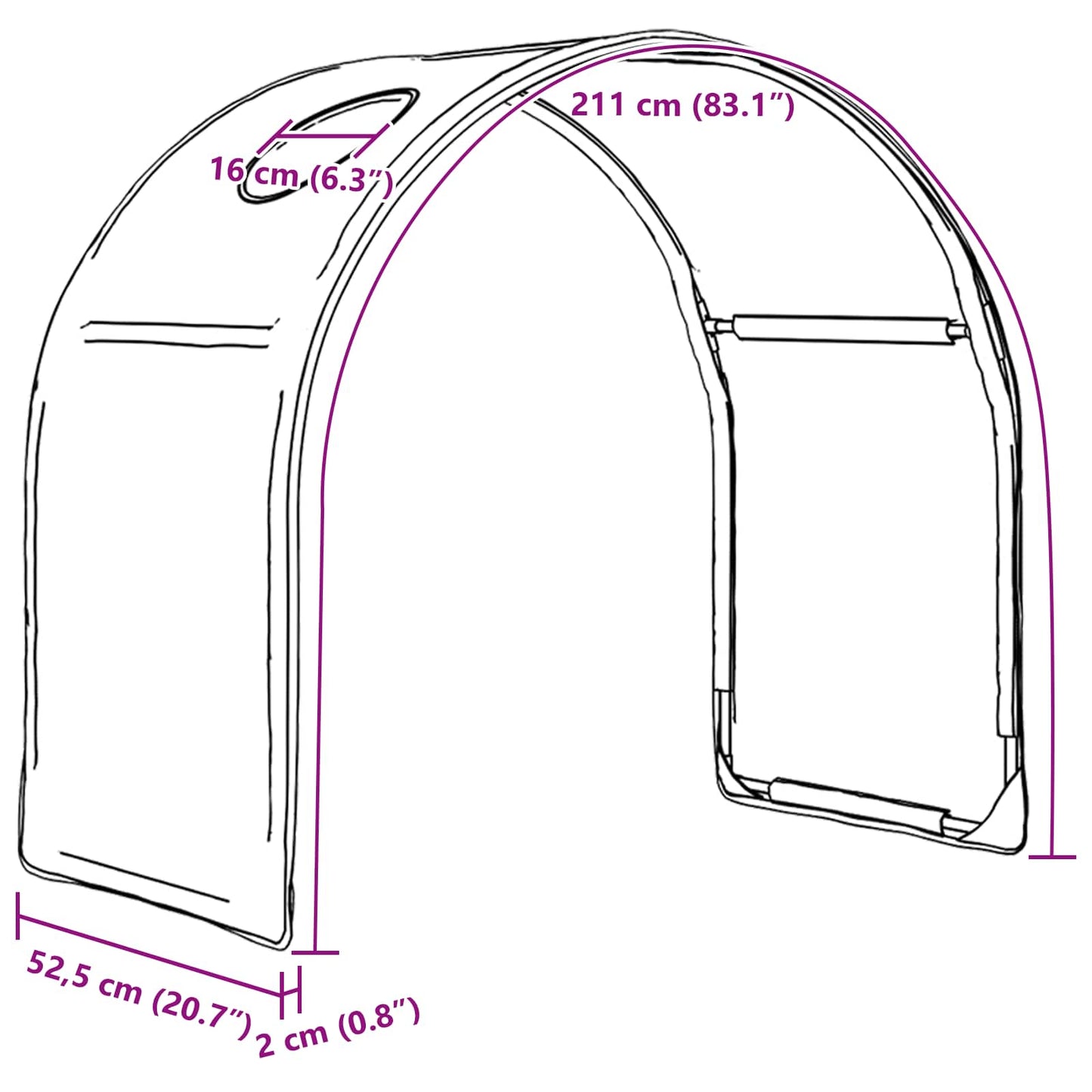 vidaXL Κρεβάτι Τούνελ 2 pcs Μπλε 211 x 52,5 x 2 εκ Πολυεστέρας