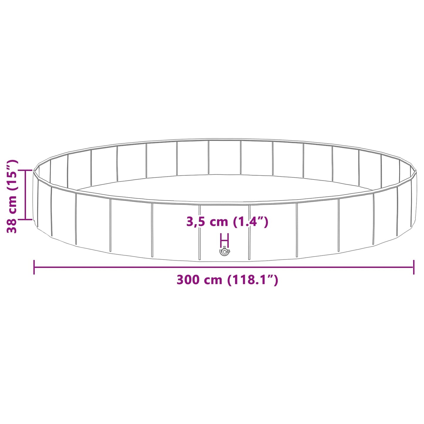 vidaXL Πισίνα για Παιδιά Μπλε Ø300 x 38 cm