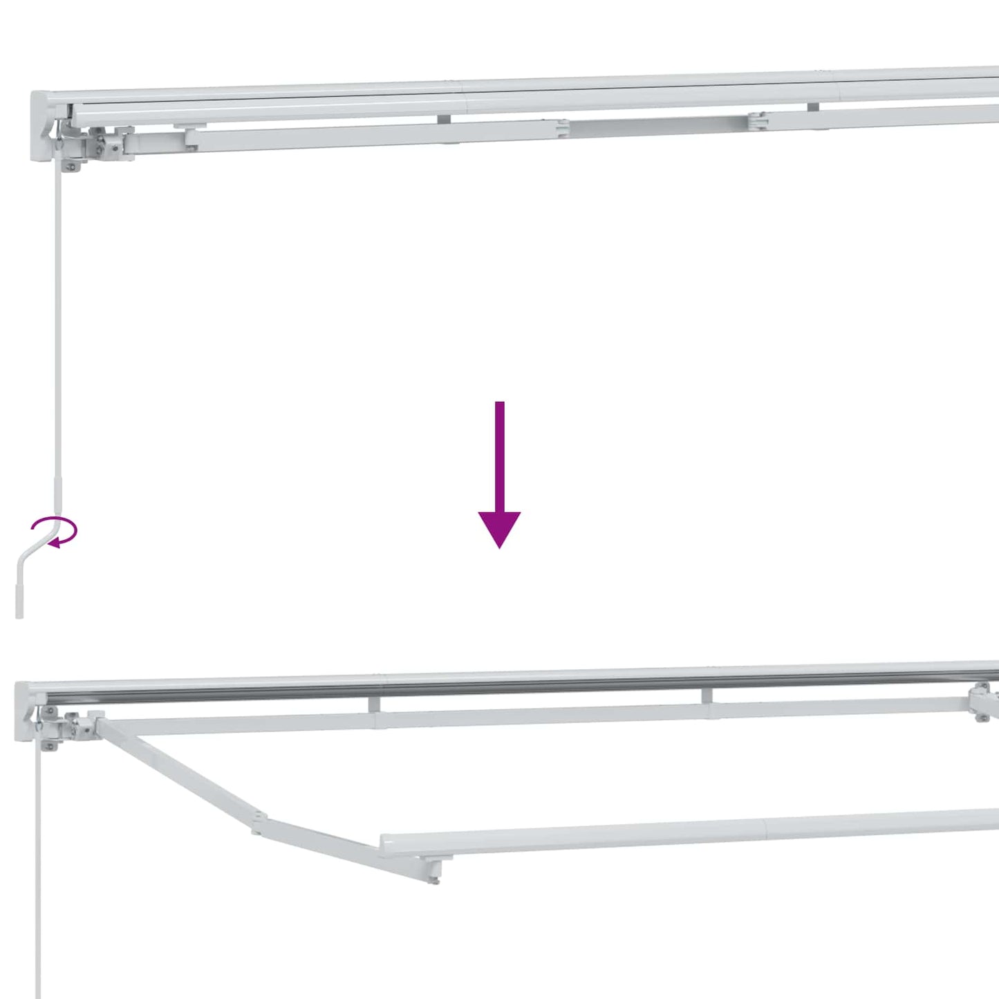 vidaXL Χειροκίνητο πλαίσιο τέντας με LED Μπεζ και Λευκό 3,5 x 2 m