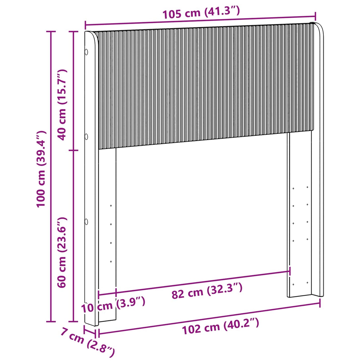 vidaXL Κεφαλάρι Γυαλιστερό Λευκό PB