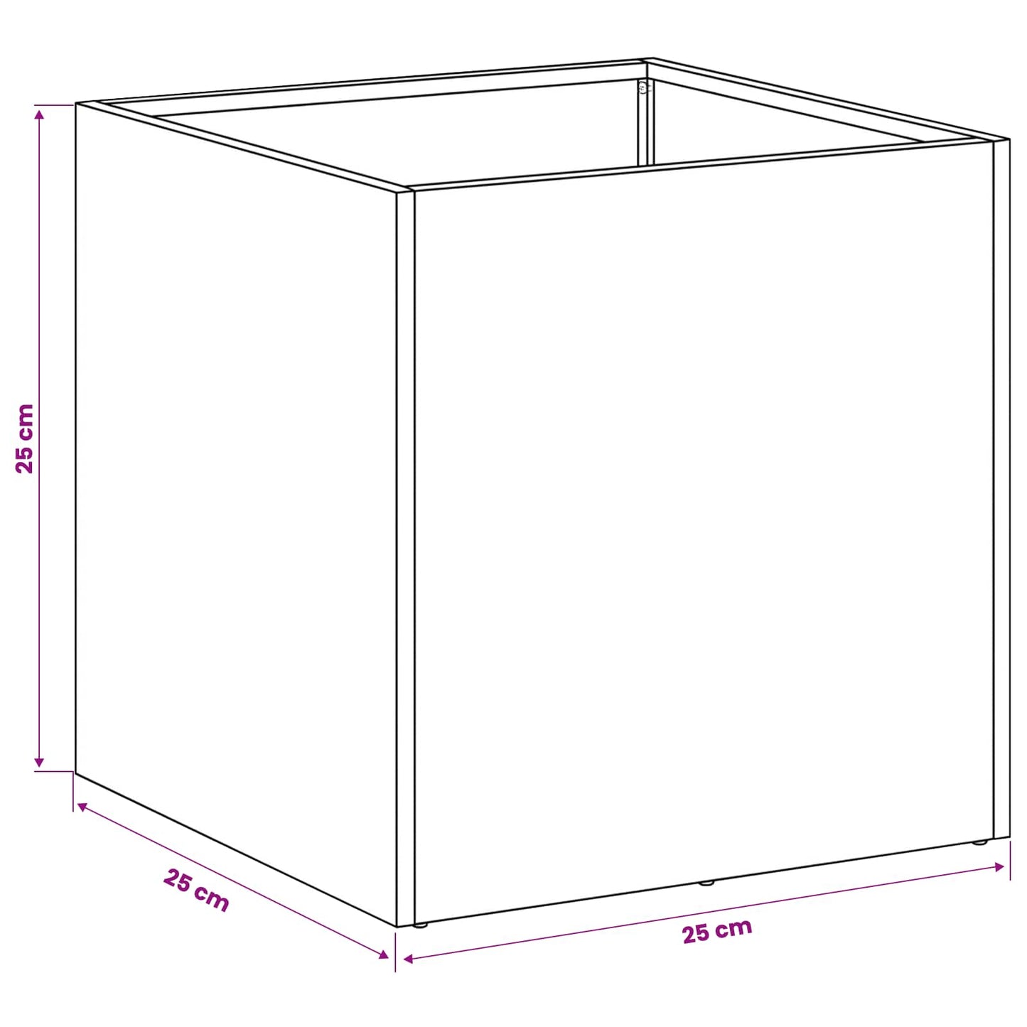 vidaXL Γλάστρα Κήπου Ασημί 25 x 25 x 25 cm Γαλβανισμένος Χάλυβας