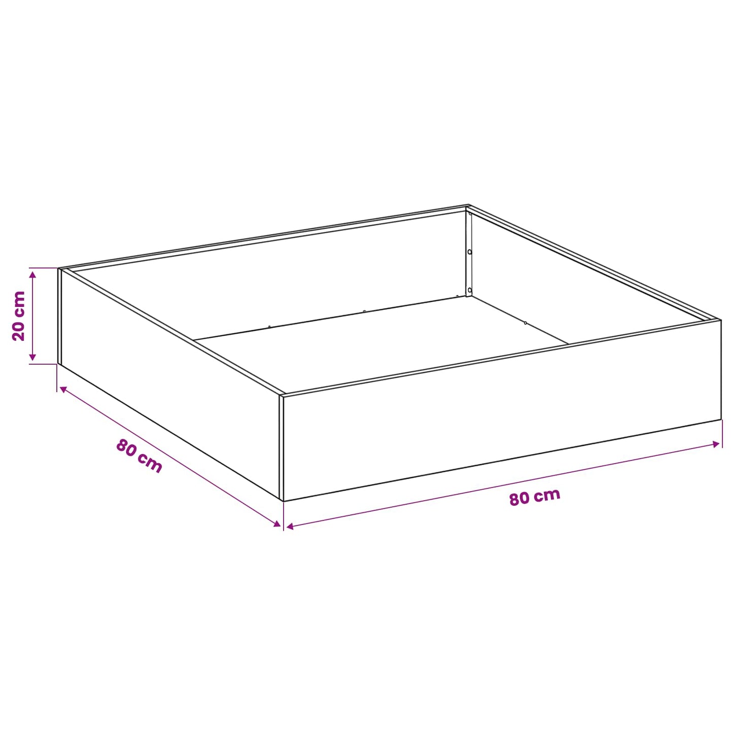 vidaXL Γλάστρα Κήπου 2 τμχ. Ασημί 80 x 80 x 20 cm Ανοξείδωτο Ατσάλι