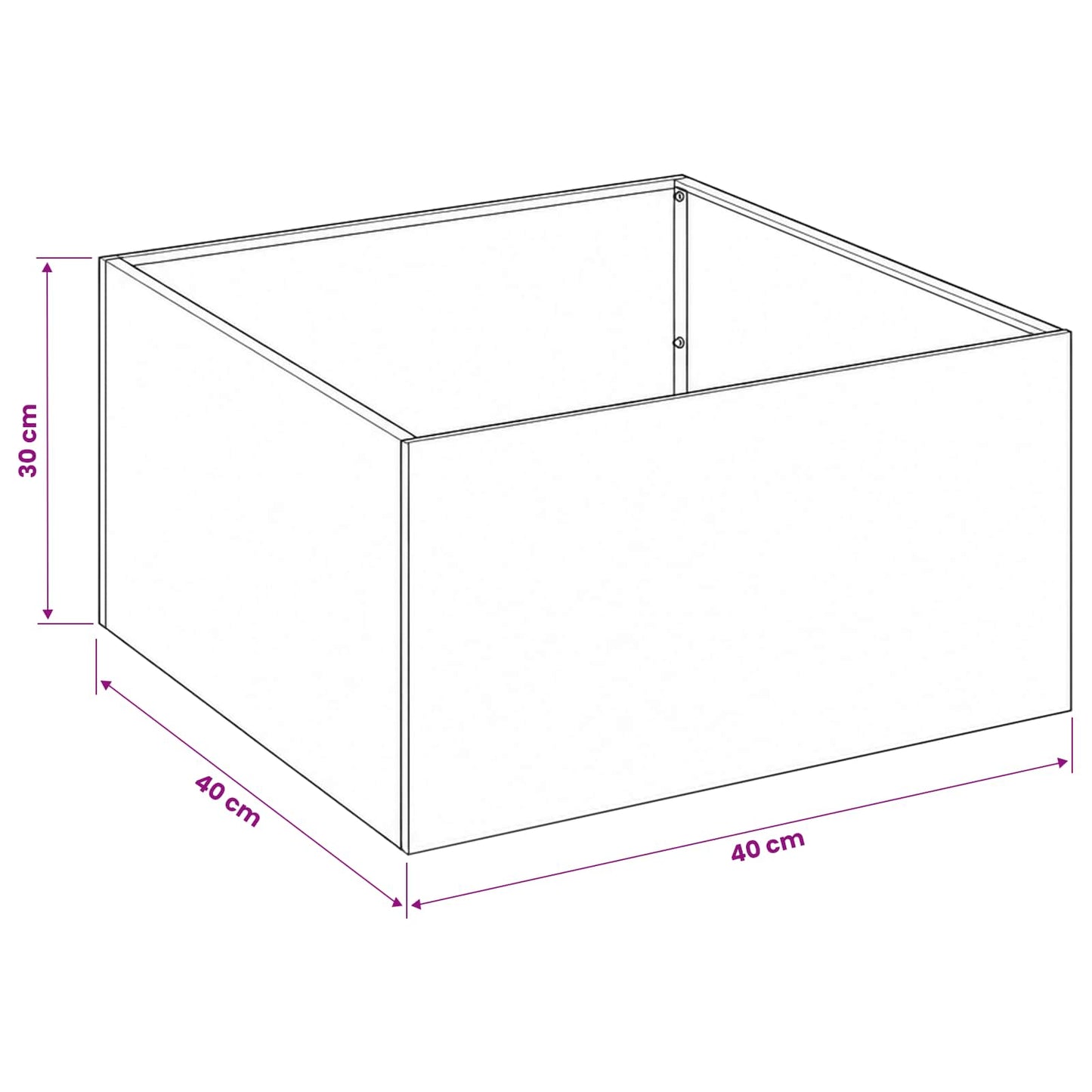 vidaXL Γλάστρα Κήπου 2 τμχ. Ασημί 40 x 40 x 30 cm Ανοξείδωτο Ατσάλι