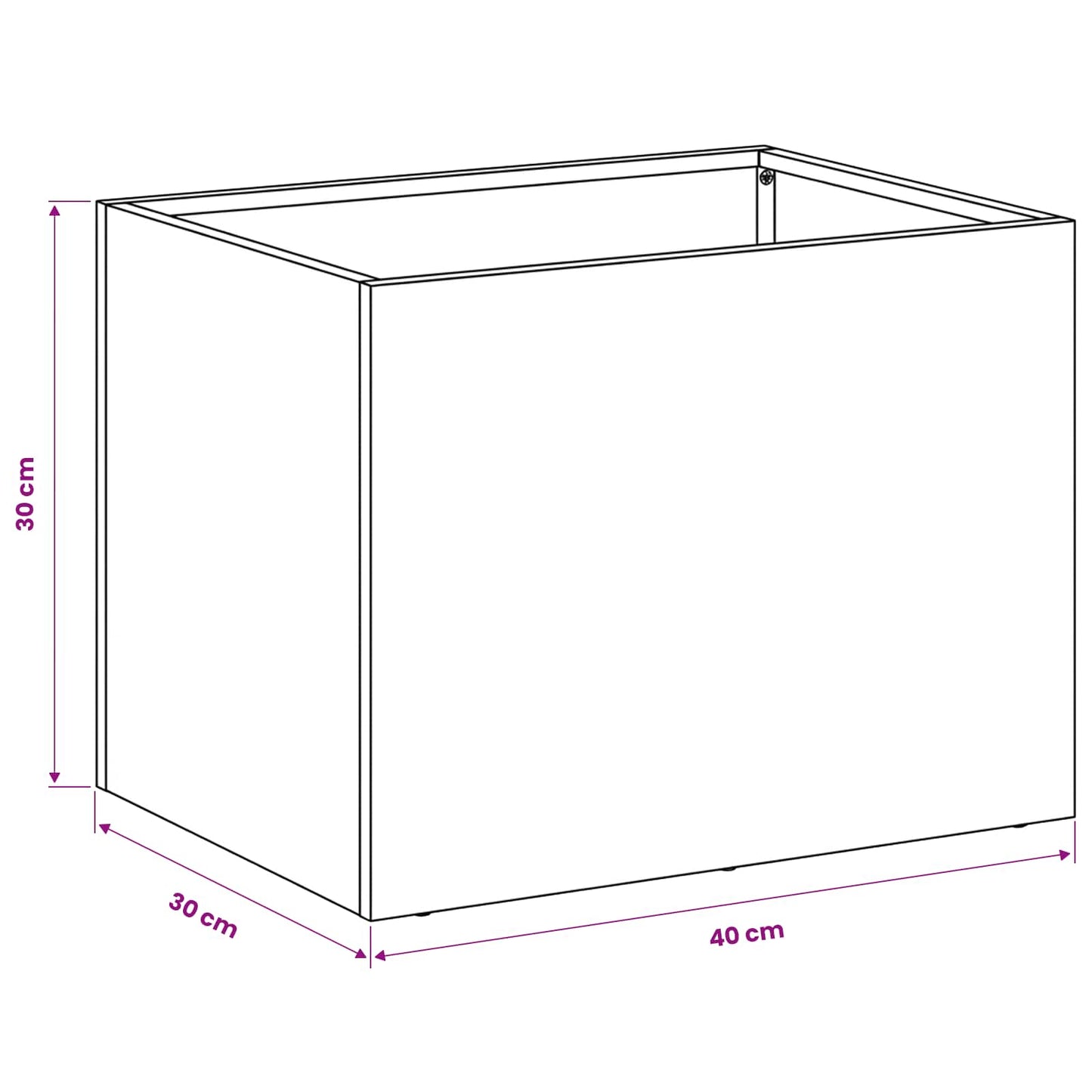 vidaXL Γλάστρα Κήπου Λαδί 40 x 30 x 30 εκ Ψυχρής έλασης χάλυβας