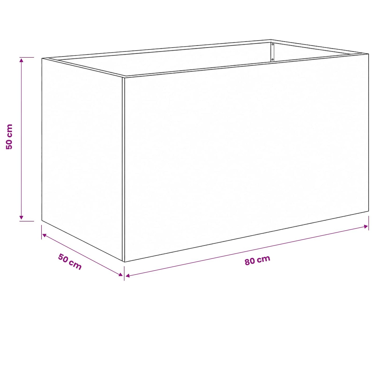 vidaXL Γλάστρα Κήπου 2 τμχ. Ασημί 80 x 50 x 50 εκ