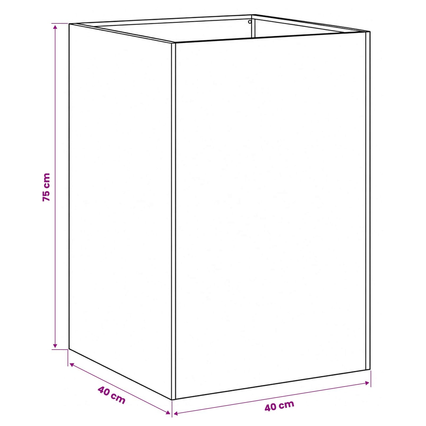 vidaXL Γλάστρα Κήπου 2 τμχ. Λευκό 40 x 40 x 75 cm