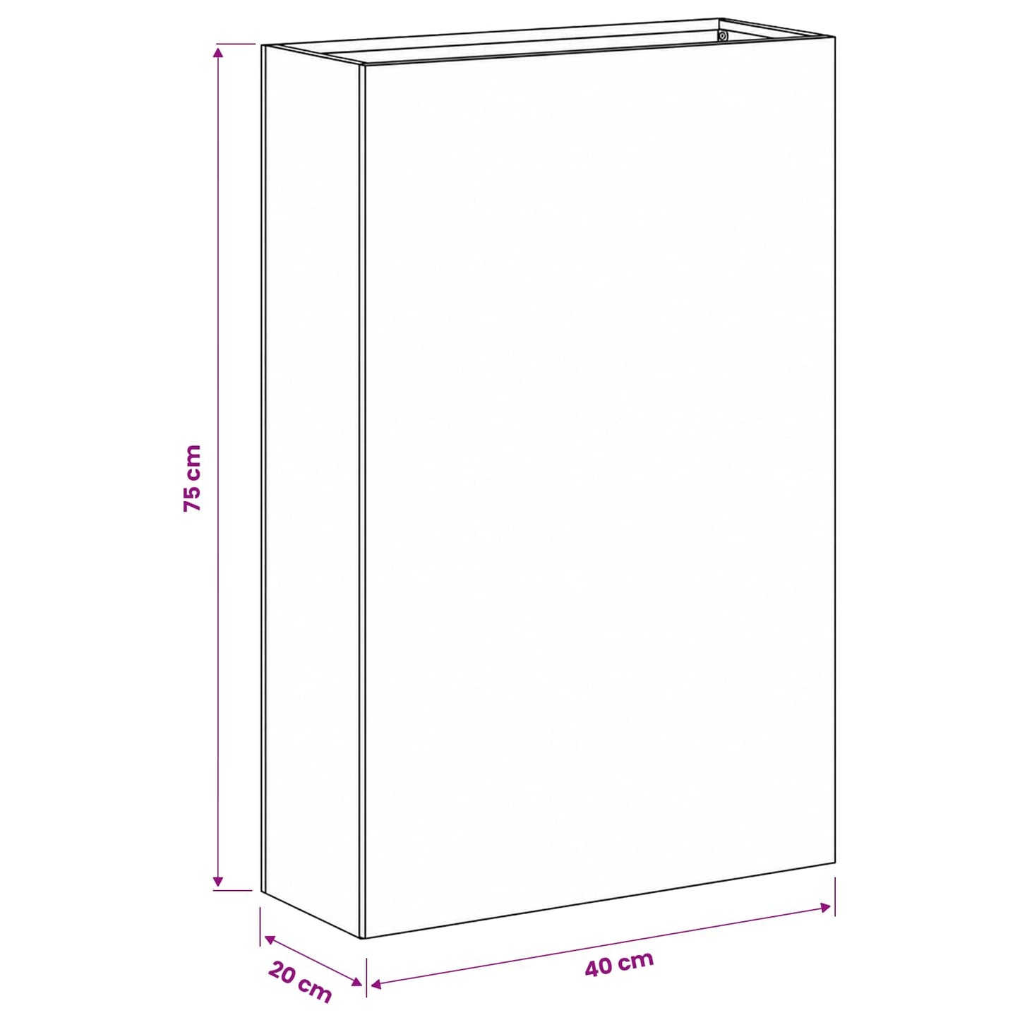 vidaXL Γλάστρα Κήπου Ασημί 40 x 20 x 75 εκ. Γαλβανισμένος Χάλυβας