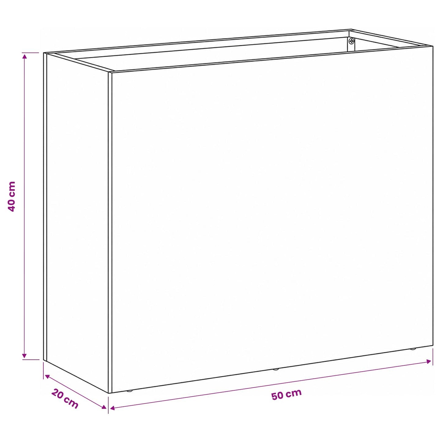 vidaXL Γλάστρα Κήπου 2 τμχ. Ασημί 50 x 20 x 40 εκ. Ανοξείδωτο Ατσάλι