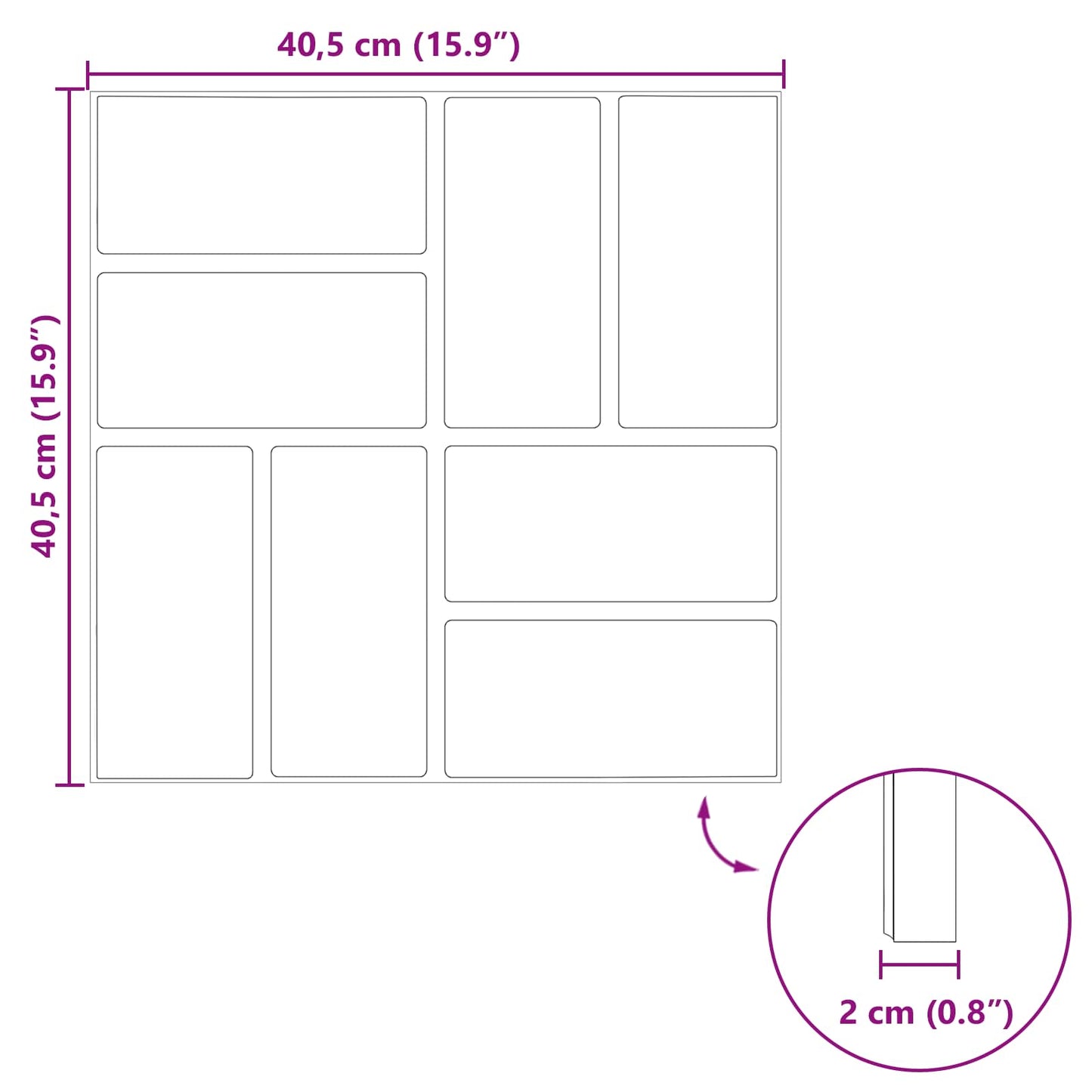 vidaXL Πέτρα βήματος 6 pcs Μαύρο 40,5 x 40,5 x 2 εκ. Λάστιχο
