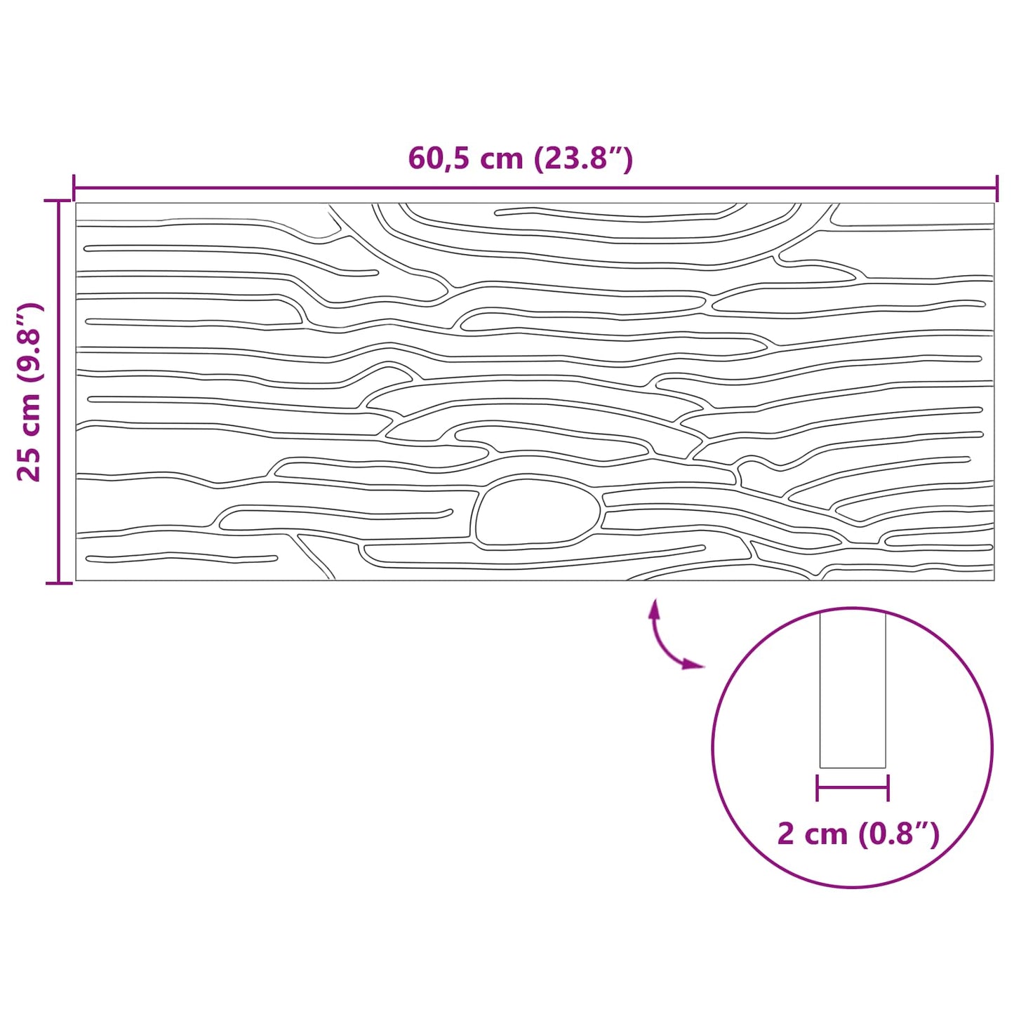 vidaXL Πέτρα βήματος 6 pcs Μαύρο 60,5 x 25 x 2 εκ Λάστιχο