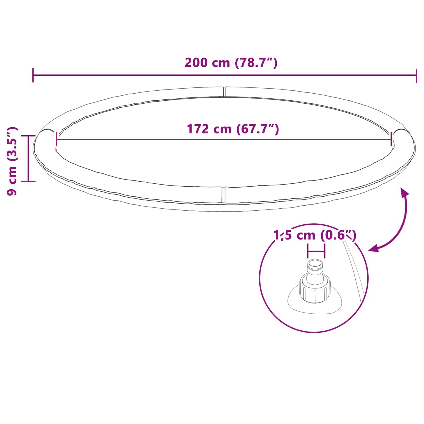 vidaXL Πάτωμα Splash για Παιδιά και Σκύλους Μπλε Ø200 x 9 εκ. PVC