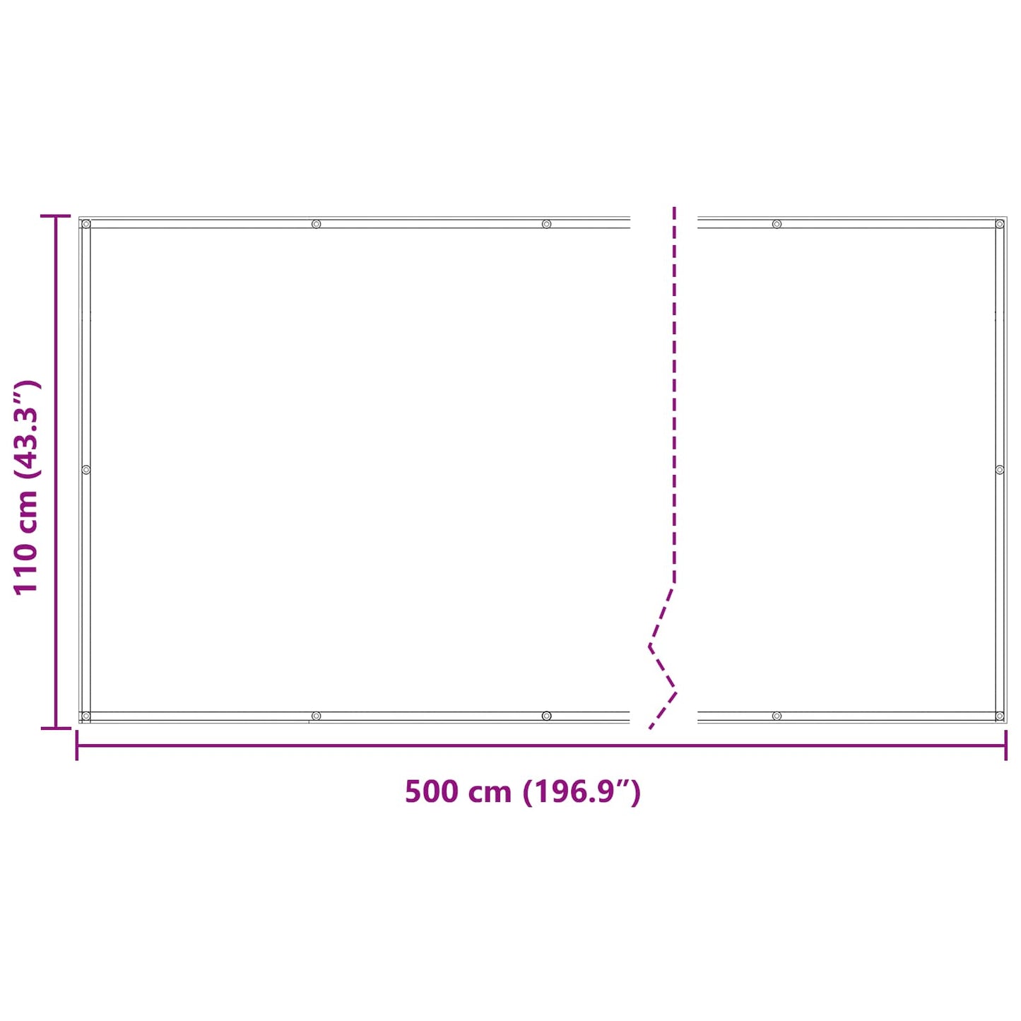 vidaXL Οθόνη Μπαλκονιού Ορθογώνιος 110 x 500 cm Ύφασμα Όξφορντ