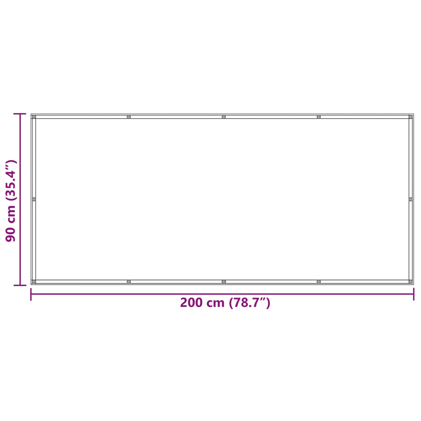 vidaXL Οθόνη Μπαλκονιού Ορθογώνιος 90 x 200 cm