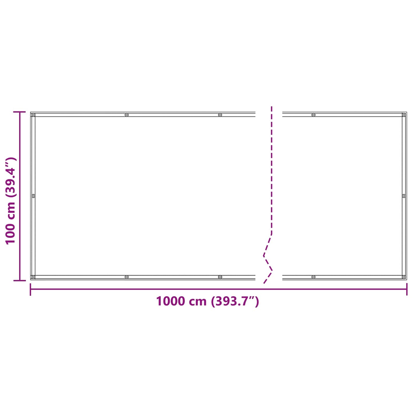 vidaXL Οθόνη Μπαλκονιού Ορθογώνιος 100 x 1000 cm Ύφασμα Όξφορντ Μπλε