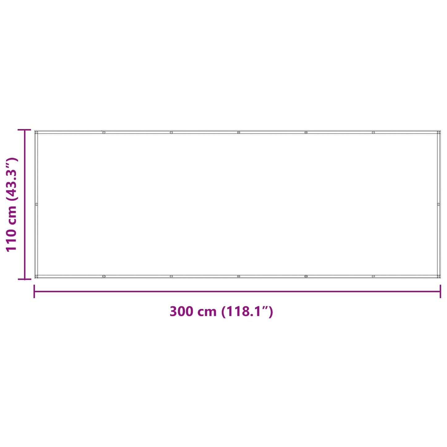 vidaXL Οθόνη Μπαλκονιού Μπλε 110 x 300 cm Ύφασμα Όξφορντ