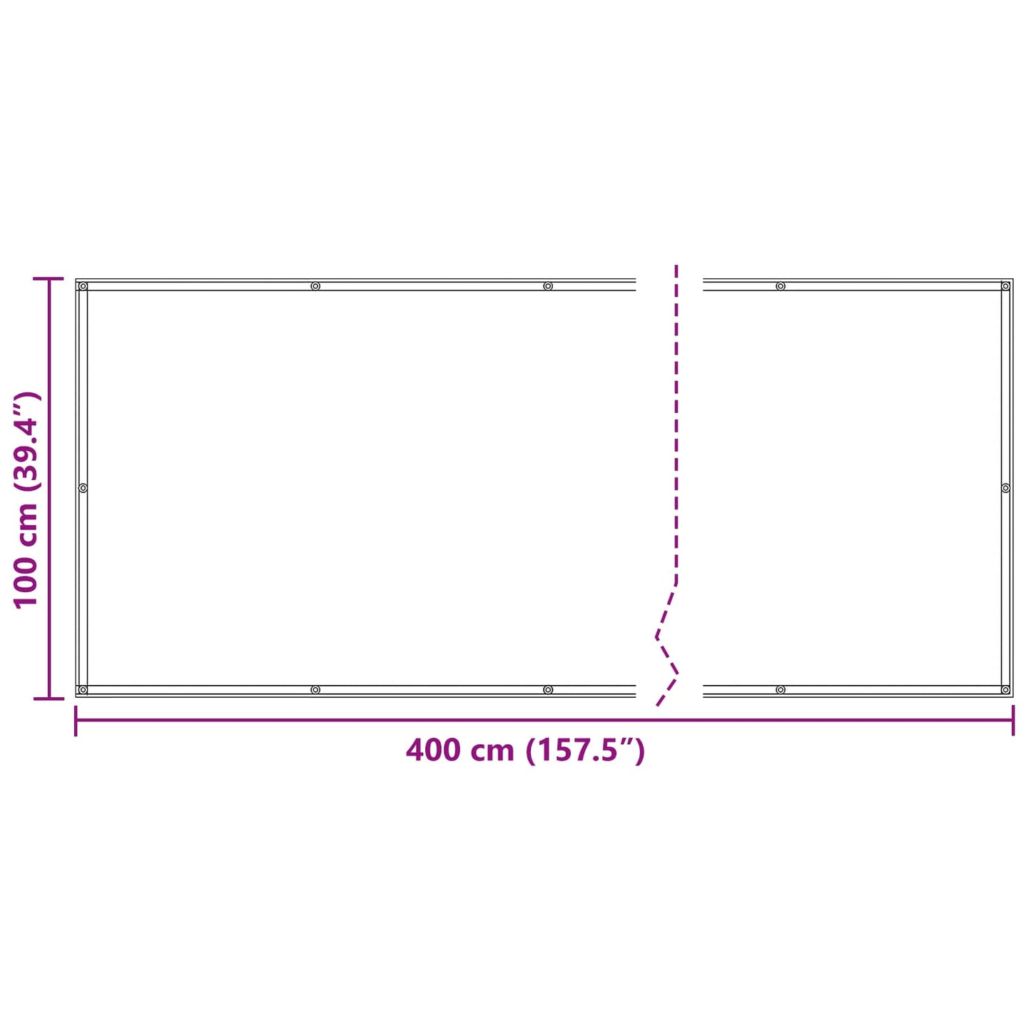 vidaXL Οθόνη Μπαλκονιού Ορθογώνιος 100 x 400 cm Ύφασμα Όξφορντ Κίτρινο