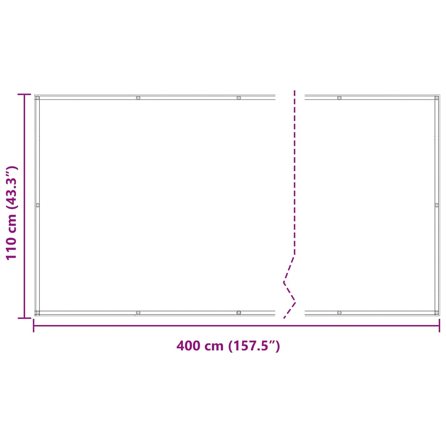 vidaXL Οθόνη Μπαλκονιού Ορθογώνιος 110 x 400 cm Ύφασμα Όξφορντ Κόκκινο