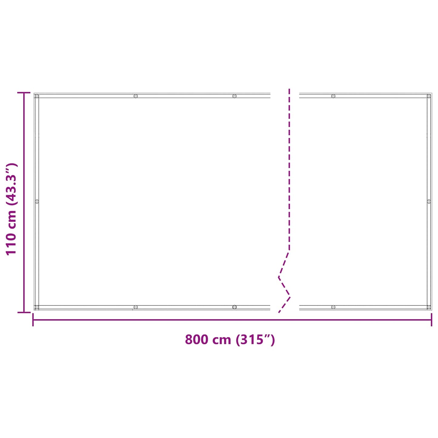 vidaXL Οθόνη Μπαλκονιού Ορθογώνιος 110 x 800 εκ Ύφασμα Όξφορντ Κόκκινο