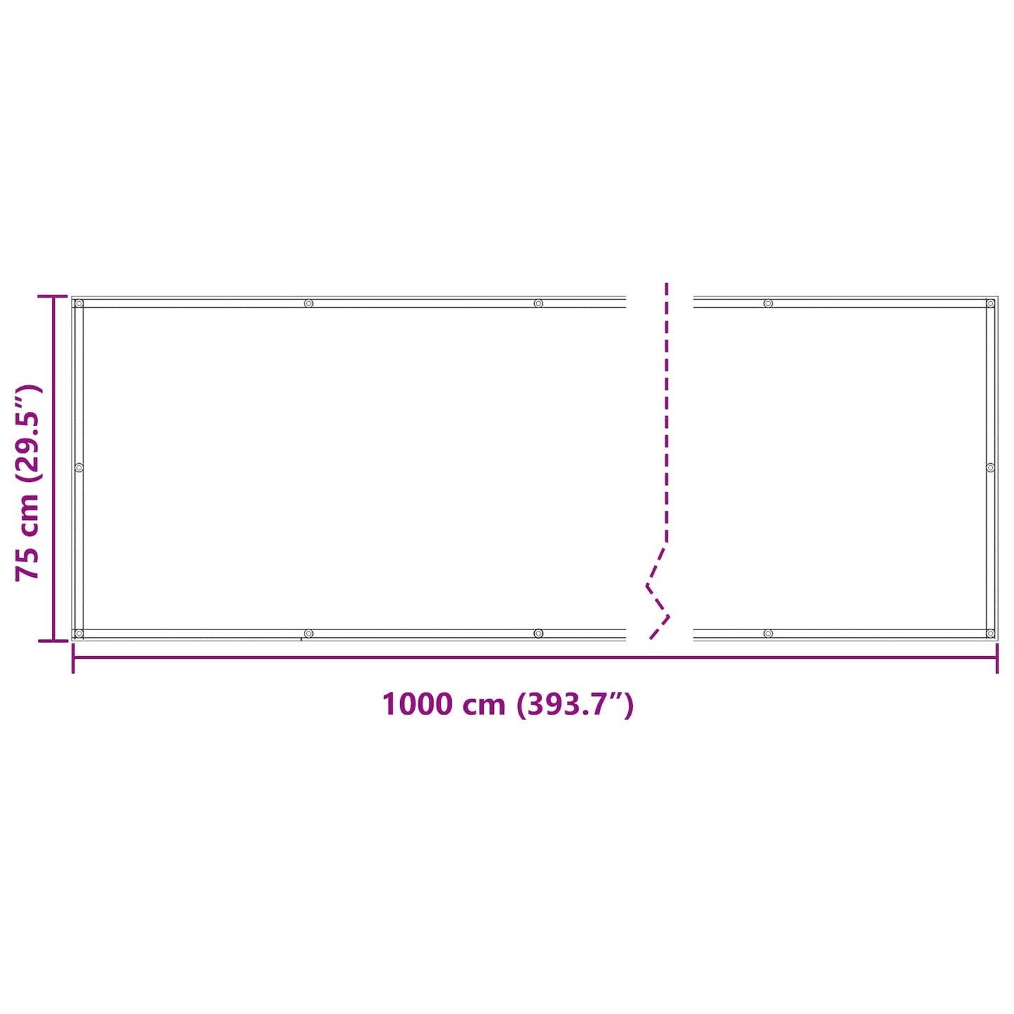 vidaXL Οθόνη Μπαλκονιού Μπορντό 75 x 1000 cm