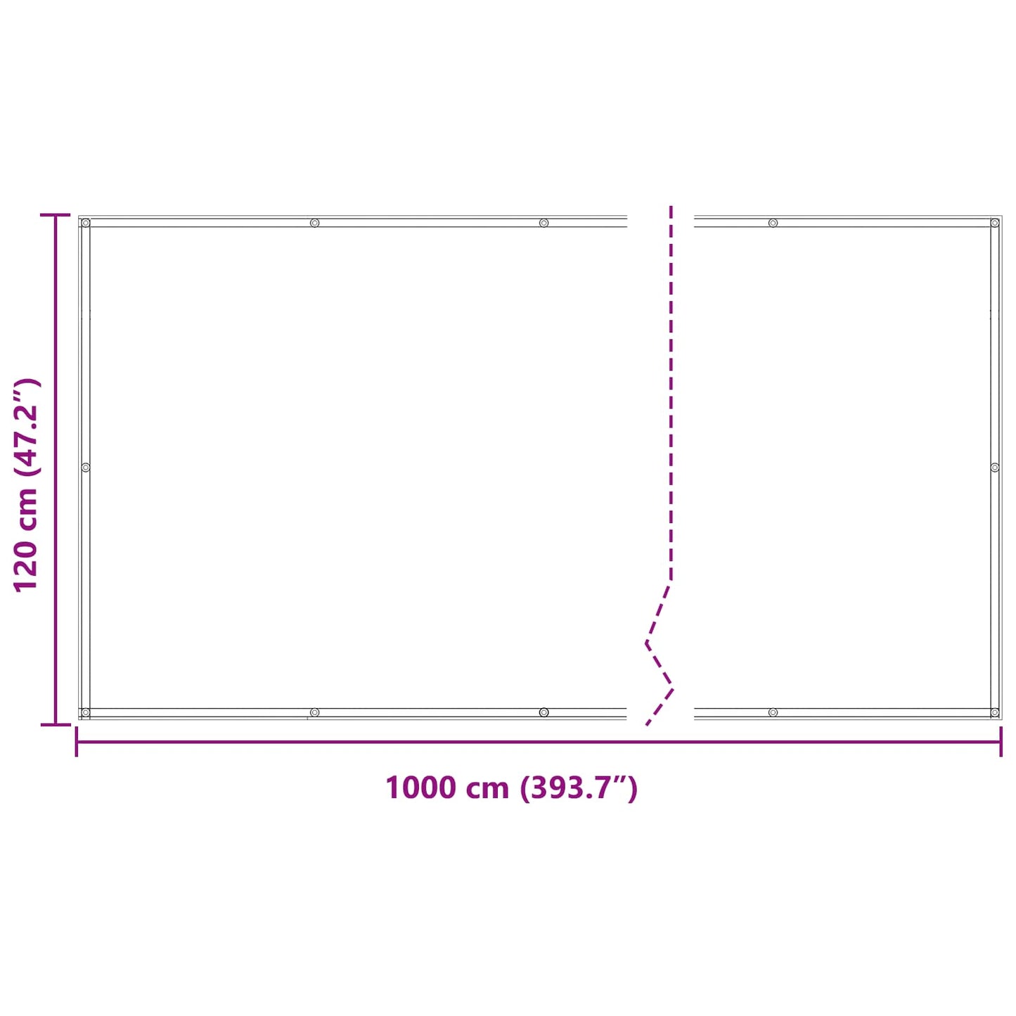 vidaXL Οθόνη Μπαλκονιού Μπορντό 120 x 1000 cm
