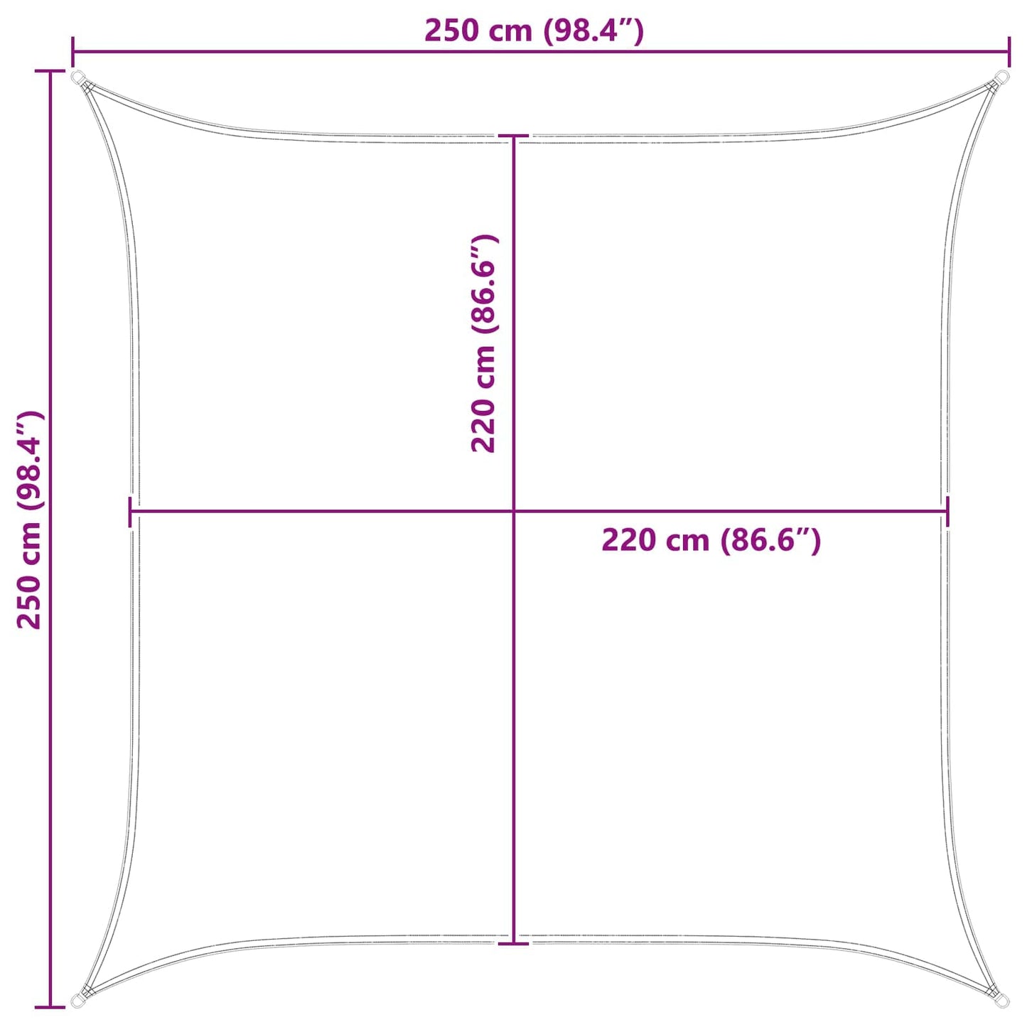 vidaXL Πανί σκιάς Πορτοκαλί και Καφέ 2,5 x 2,5 m