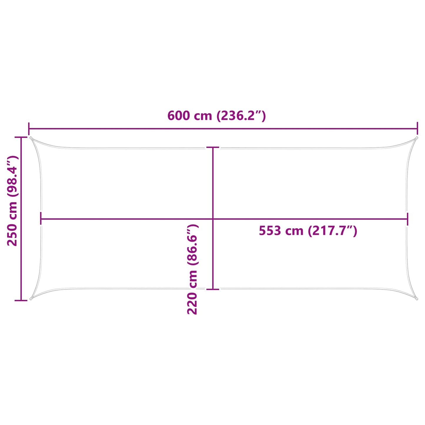 vidaXL Πανί σκιάς Άμμος 6 x 2,5 μ 100% Πολυέστερ Οξφόρδη