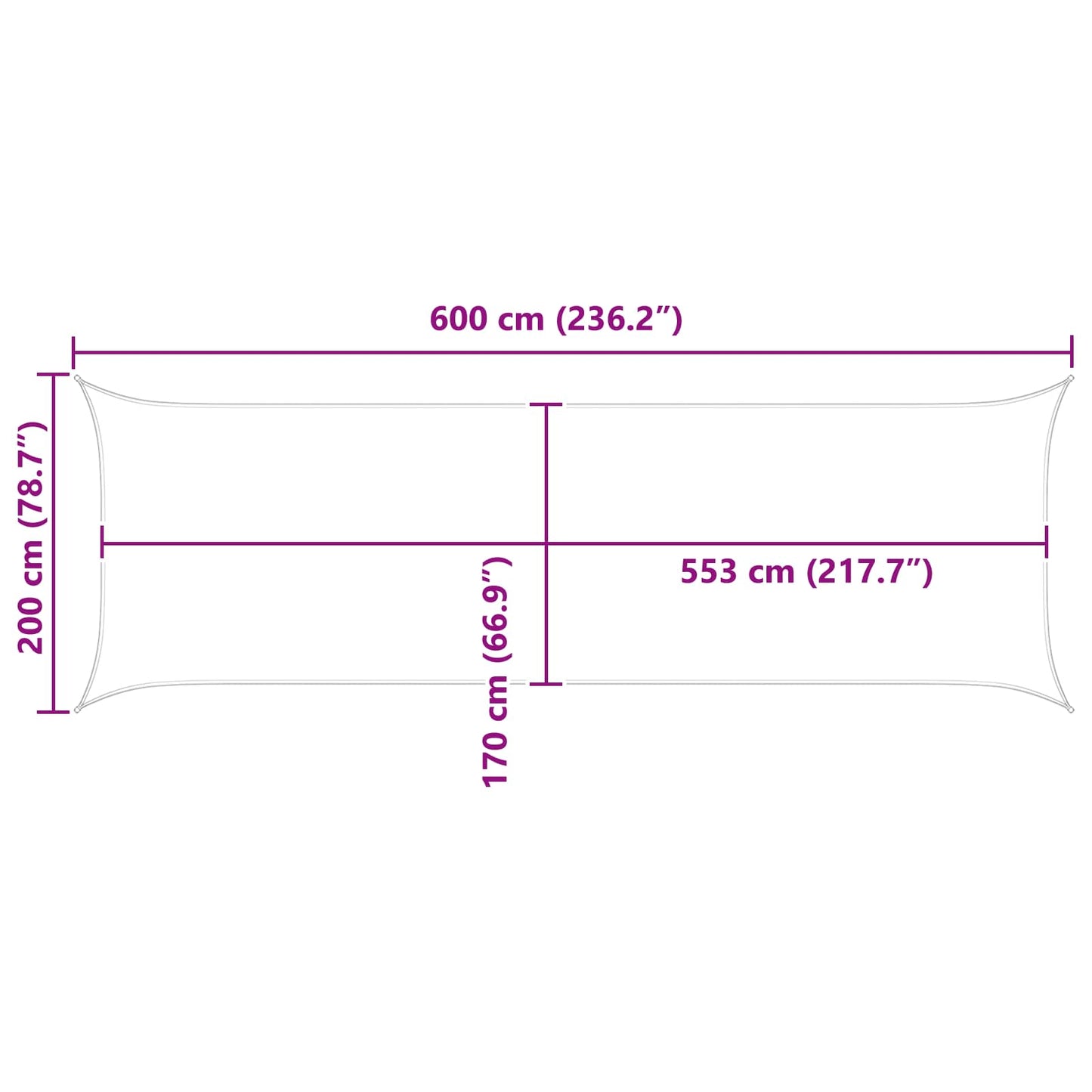 vidaXL Πανί σκιάς 6 x 2 m Oxford με επικάλυψη PU