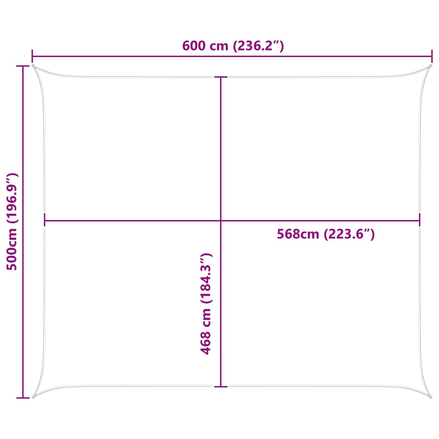 vidaXL Πανί σκιάς Μπλε και άσπρο 6 x 5 m 100% Πολυέστερ Οξφόρδη