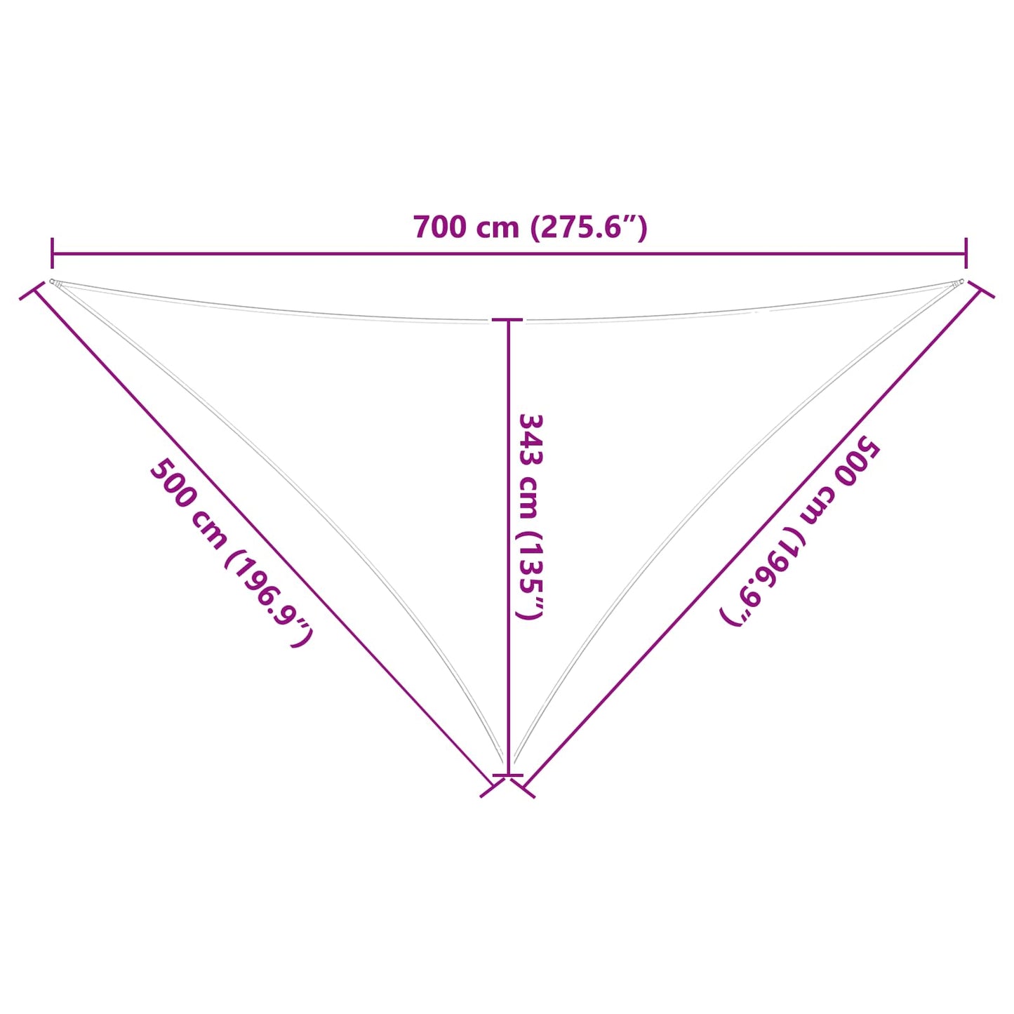 vidaXL Πανί σκιάς Μπλε και άσπρο 7 x 5 x 5 μ 100% Πολυέστερ Οξφόρδη