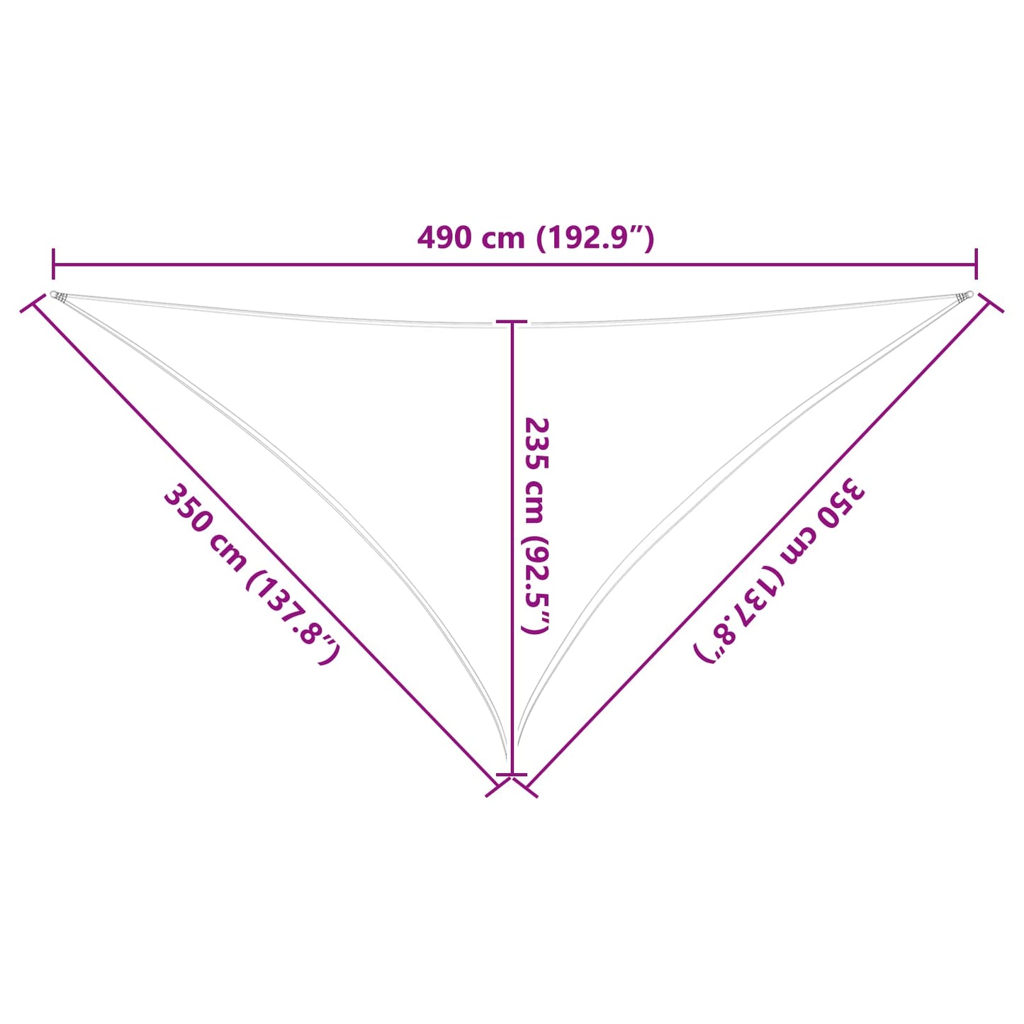 vidaXL Πανί σκιάς Ανοιχτό Γκρι και Λευκό 3,5 x 3,5 x 4,9 m