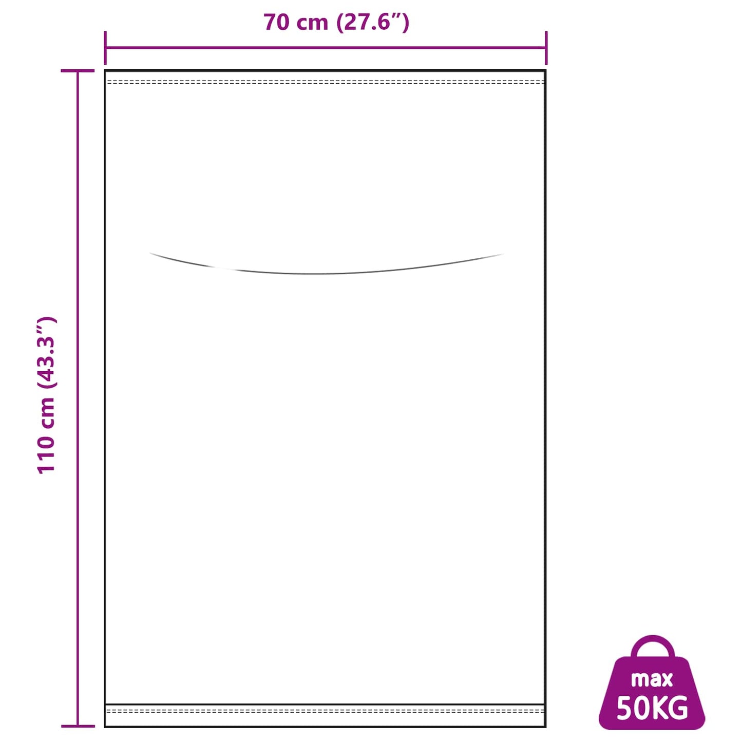 vidaXL Υφασμάτινοι σακίδες 10 τεμ. Λευκό 70 x 110 cm PP