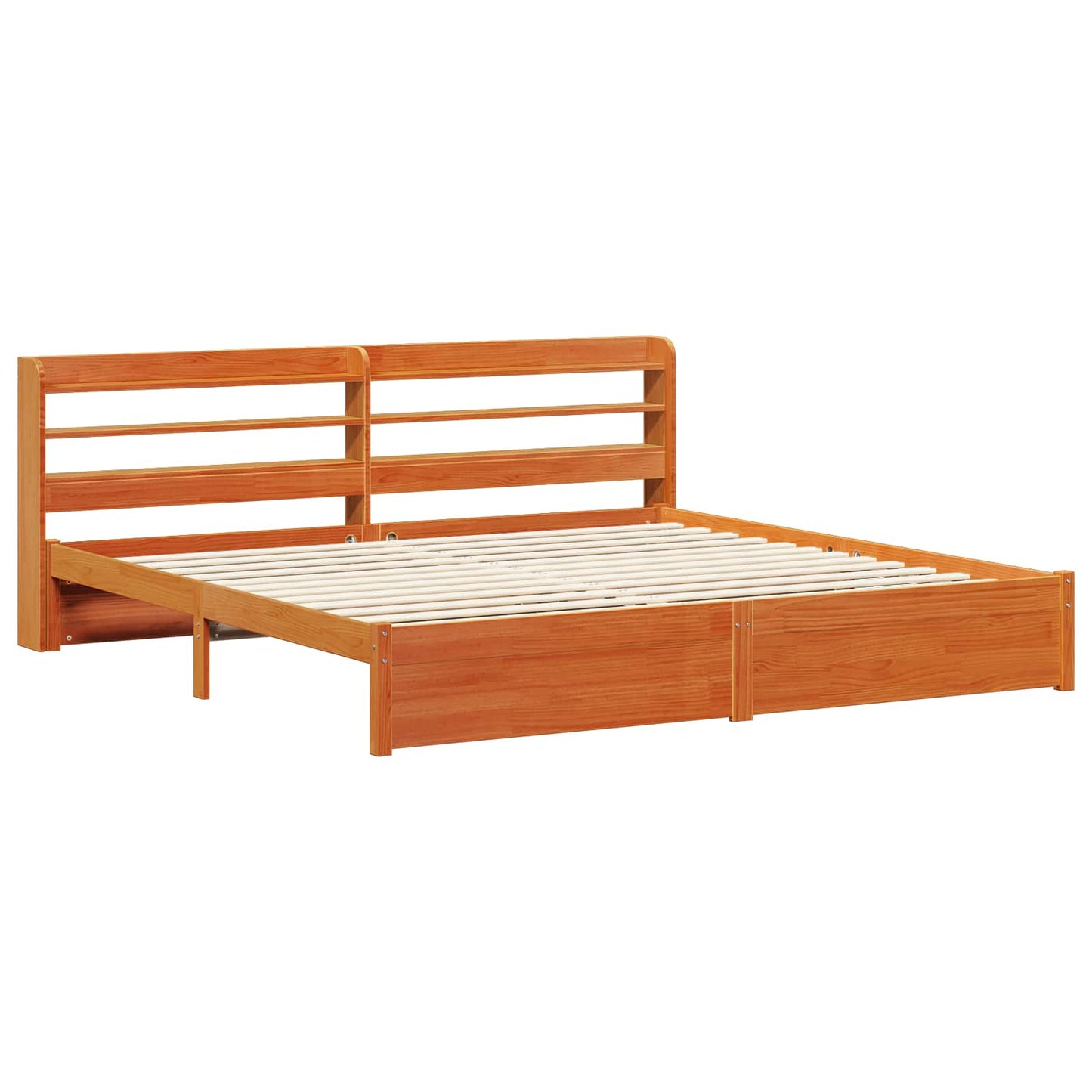 vidaXL Σκελετός Κρεβατιού Κερωτό καφέ 180 x 200 cm Στερεό ξύλο πεύκου