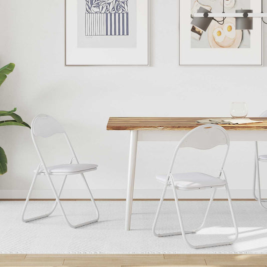 vidaXL Πτυσσόμενη Καρέκλα 2 pcs Λευκό και Γκρι 48 x 43,5 x 81 εκ.