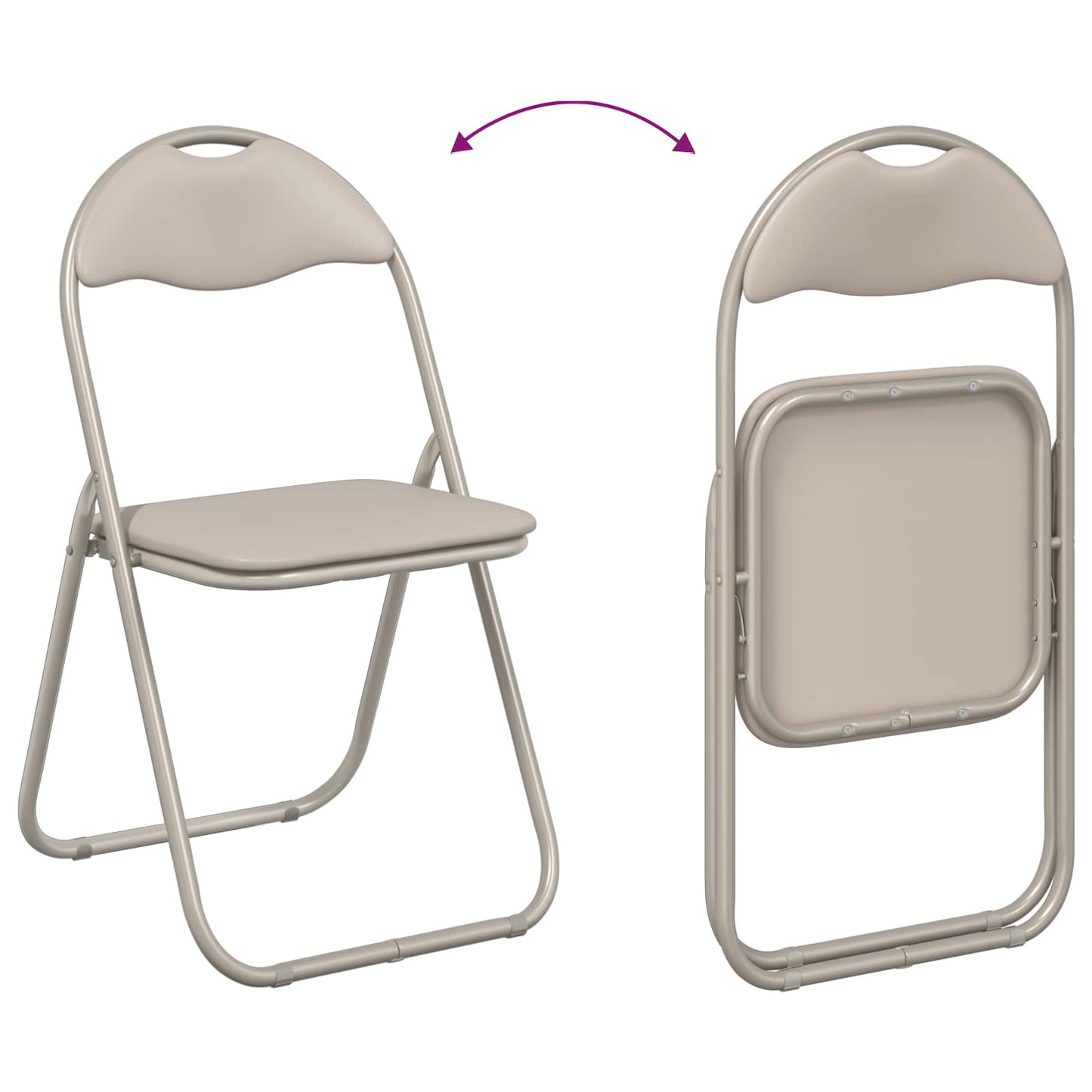 vidaXL Πτυσσόμενη Καρέκλα 8 pcs Άμμος 48 x 43,5 x 81 εκ. Τεχνητό Δέρμα