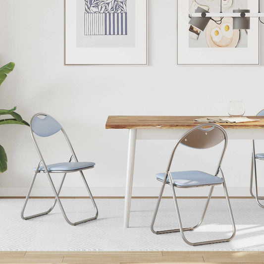 vidaXL Σαλονάκι Τραπεζαρίας Αναδιπλούμενο 2 pcs Γκρι PVC ατσάλι