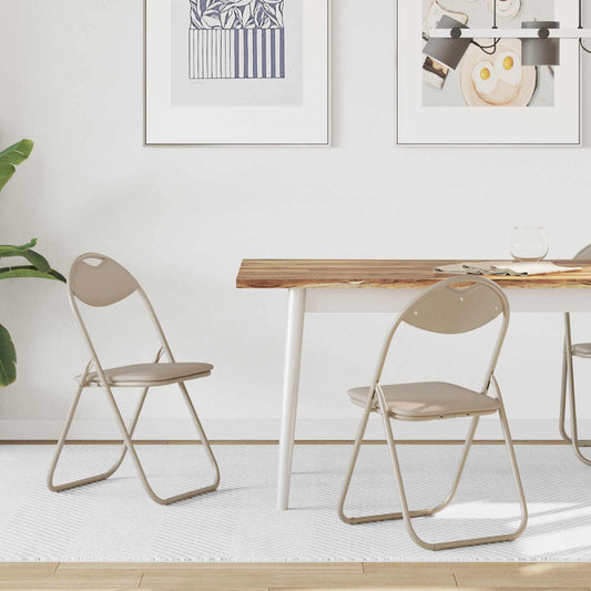 vidaXL Σαλονάκι Τραπεζαρίας Αναδιπλούμενο 2 pcs Άμμος PVC ατσάλι