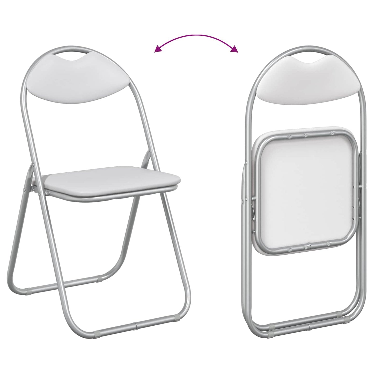 vidaXL Σαλονάκι Τραπεζαρίας Αναδιπλούμενο 8 pcs Λευκός PVC ατσάλι
