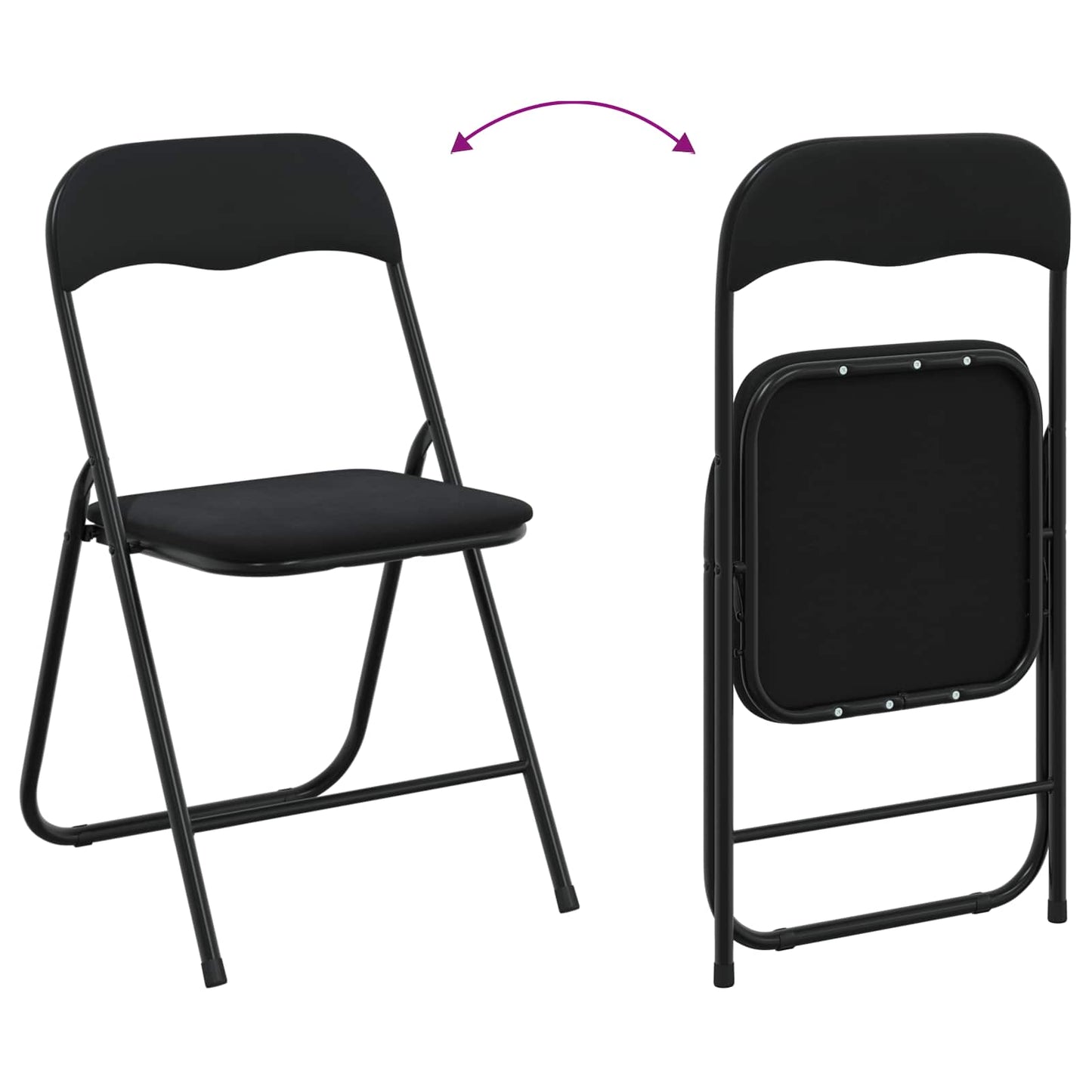 vidaXL Πτυσσόμενη Καρέκλα 8 pcs Μαύρο 48 x 44 x 78 εκ Βελούδο