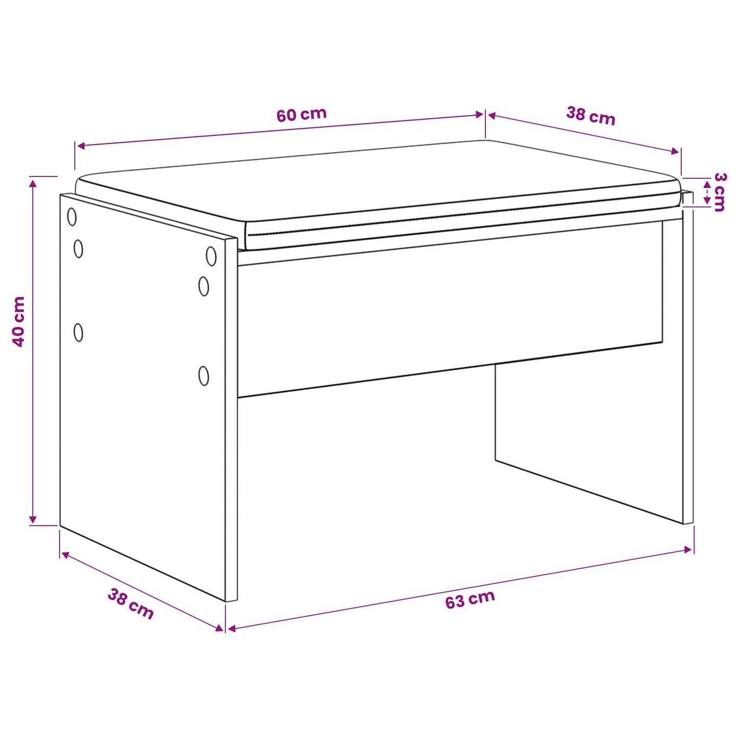 vidaXL Πάγκος Παπουτσιών με Μαξιλάρι Artisan Δρυς 63 x 38 x 40 εκ